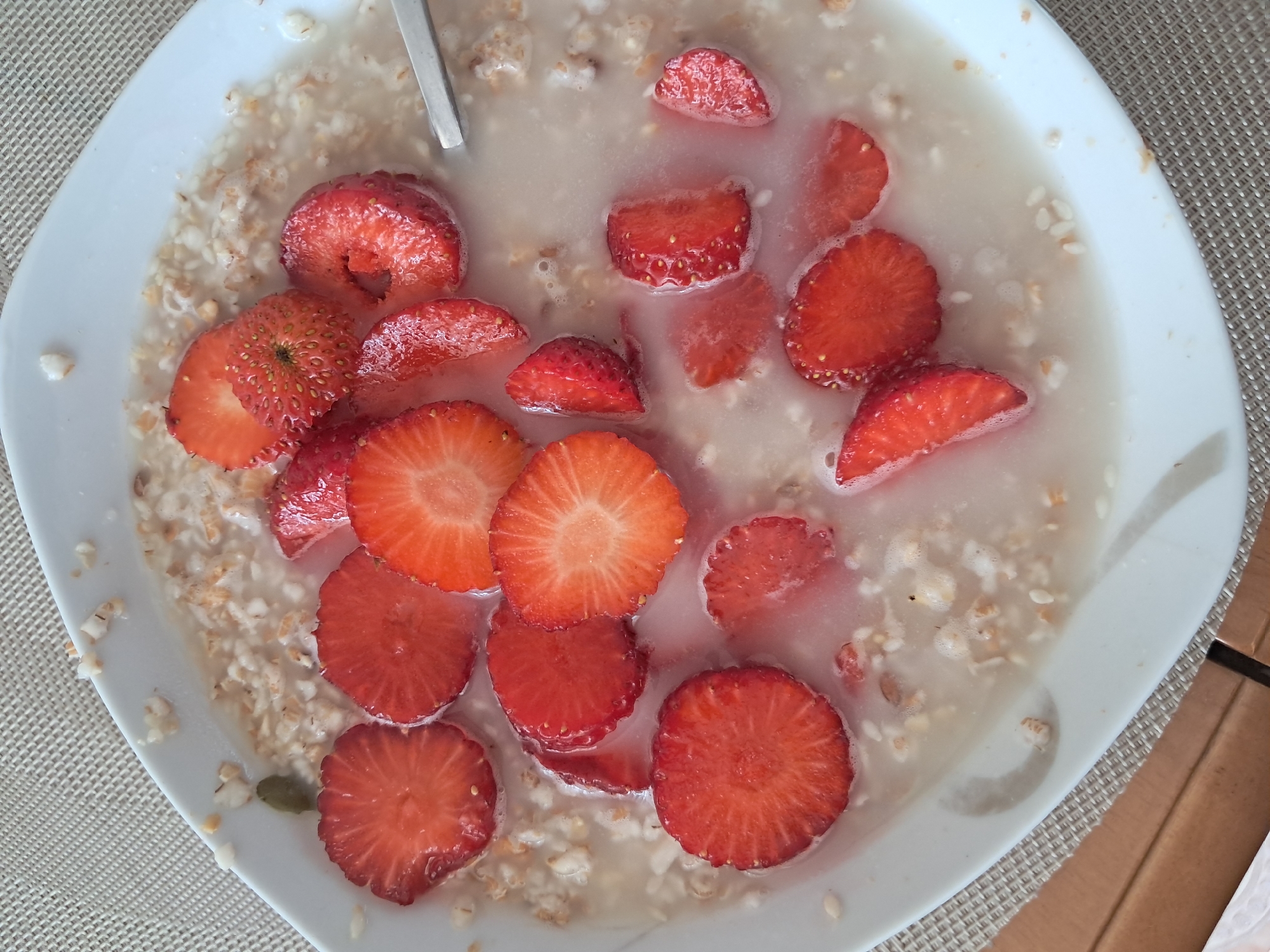 Overhead shots of two simple breakfast dishes, oatmeal and buckwheat