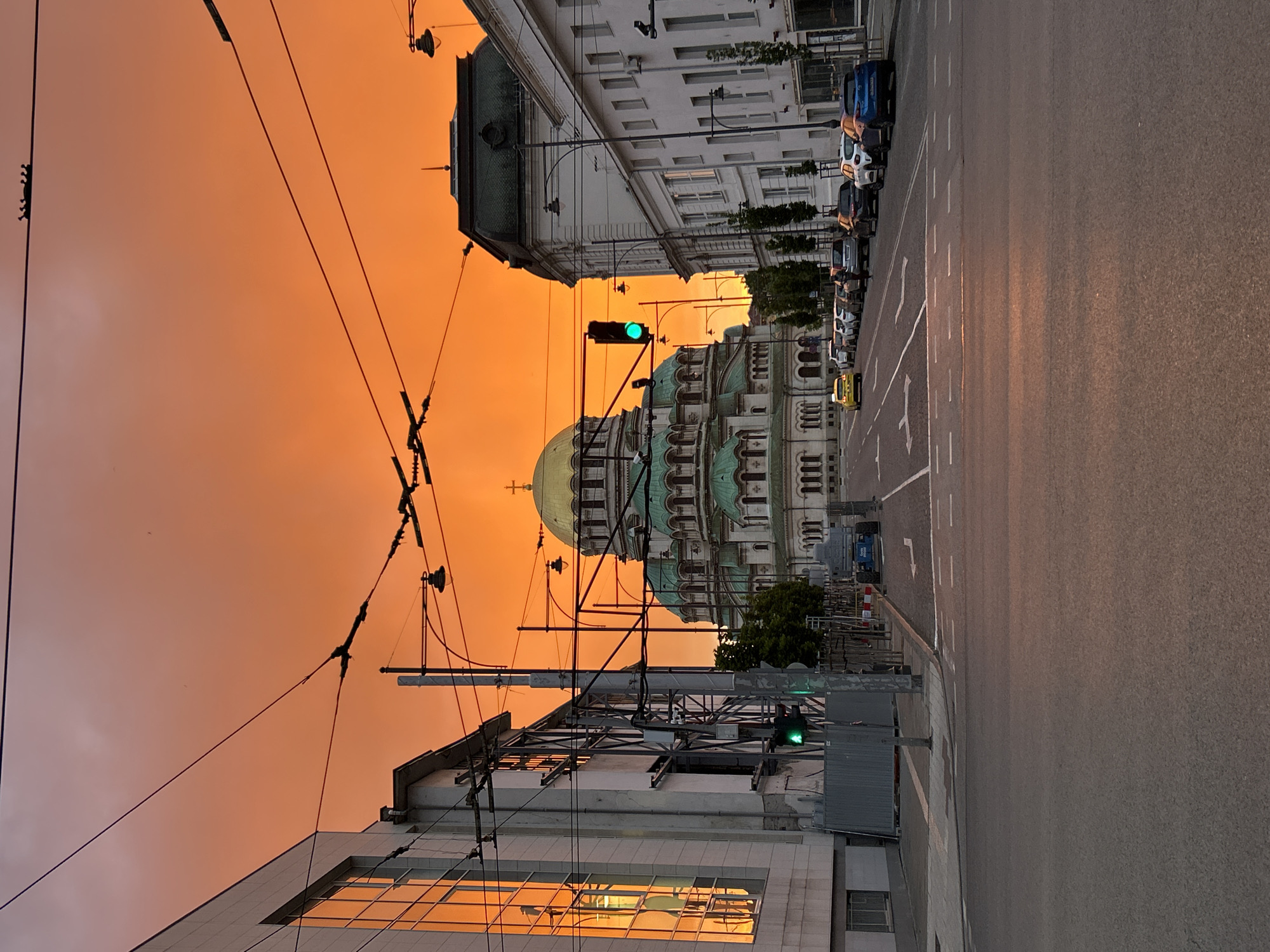 Evening scenes captured around Alexander Nevsky Cathedral in Sofia