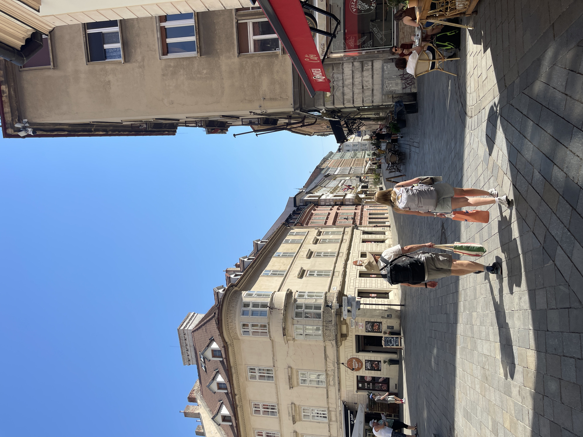 Sunday morning in Bratislava's Old Town, streets and landmarks.