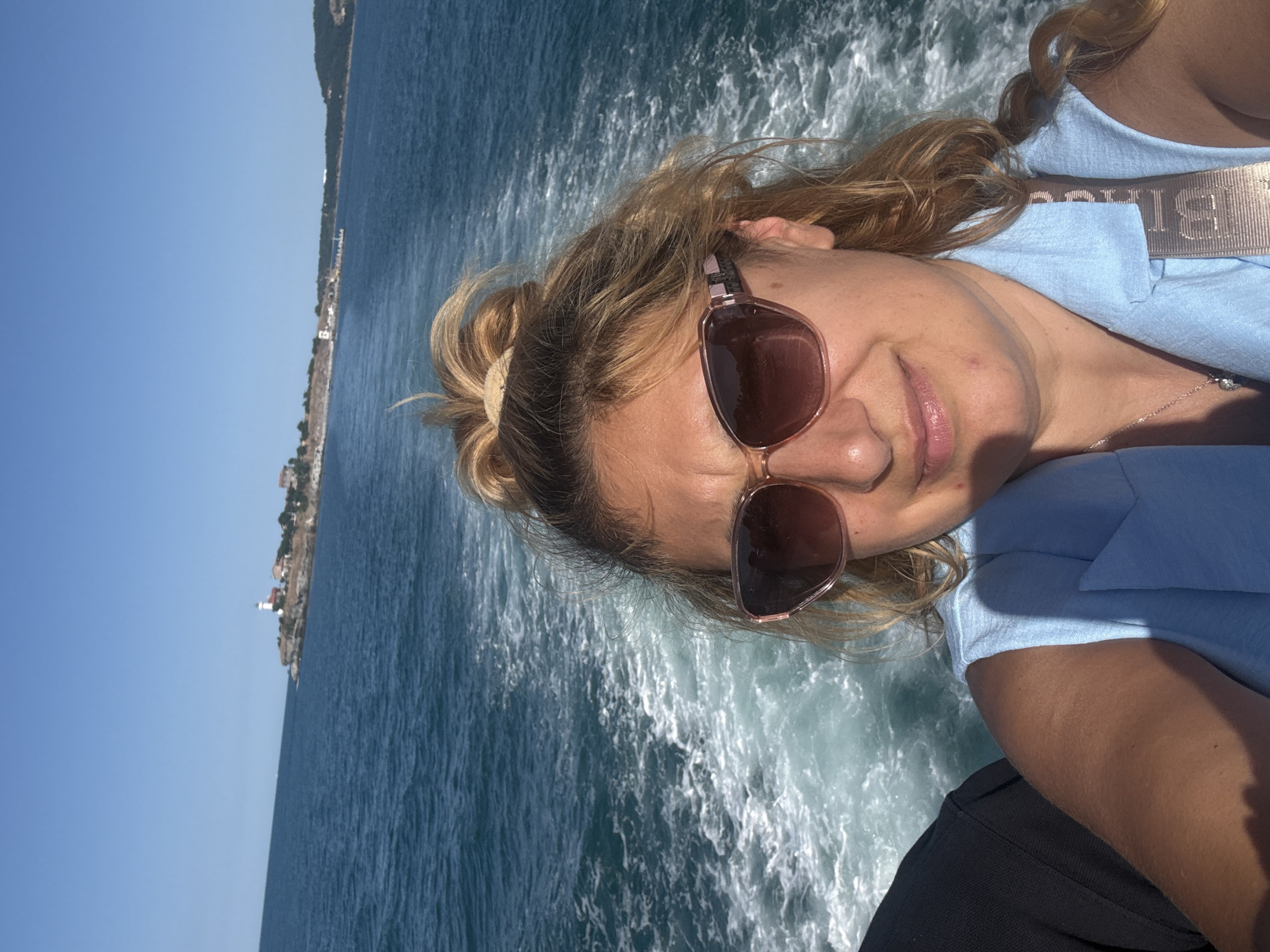 Afternoon boat trip past St. Anastasia Island, Black Sea