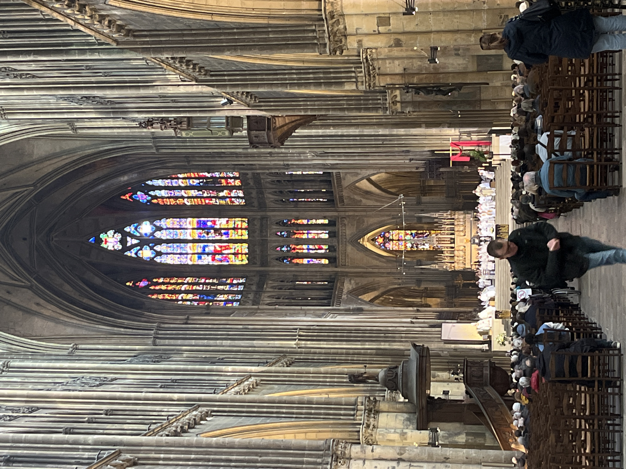 Tourists document Metz Cathedral and street art scenes