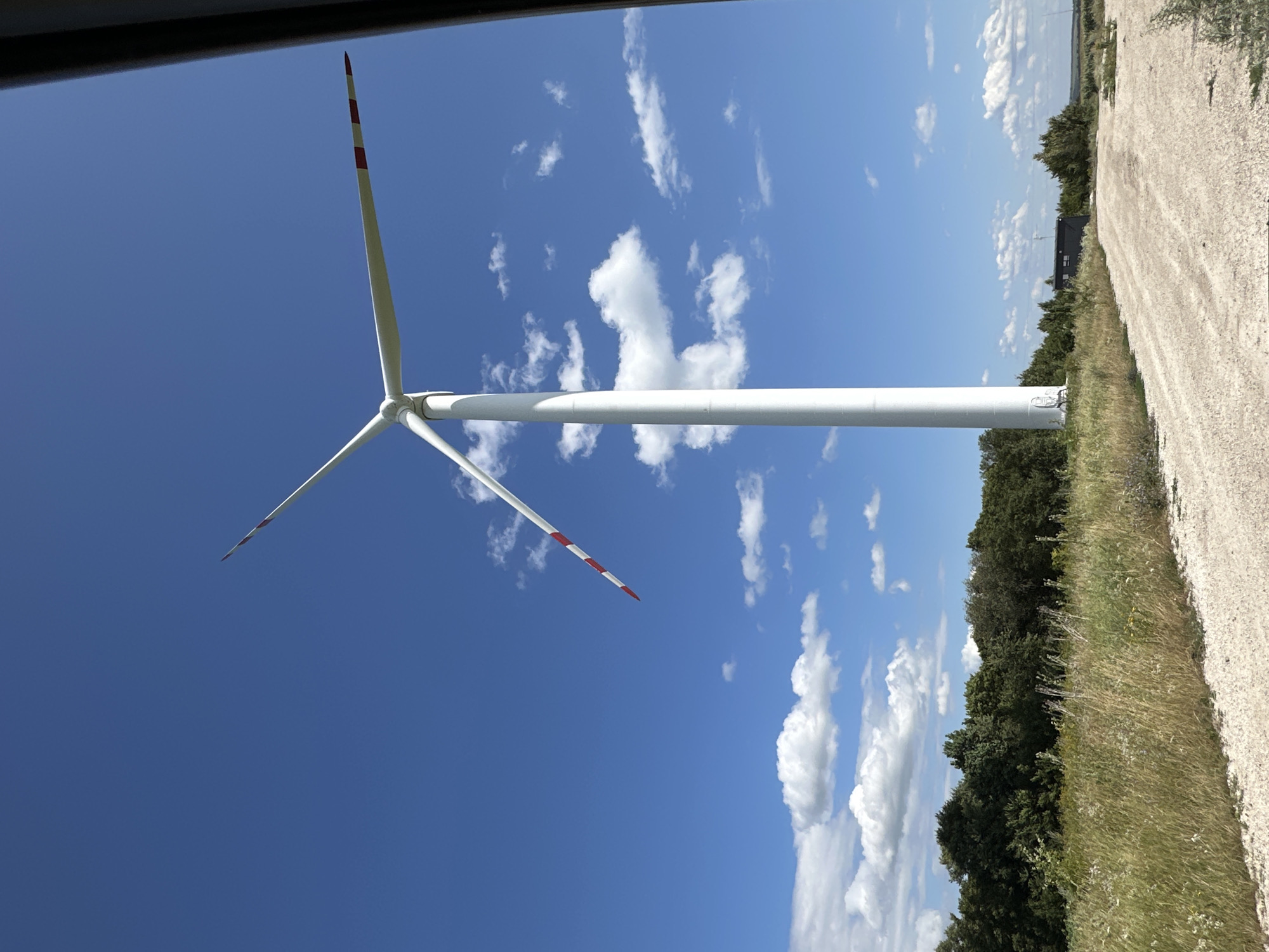 Roadside stop at a wind turbine in rural Ukraine