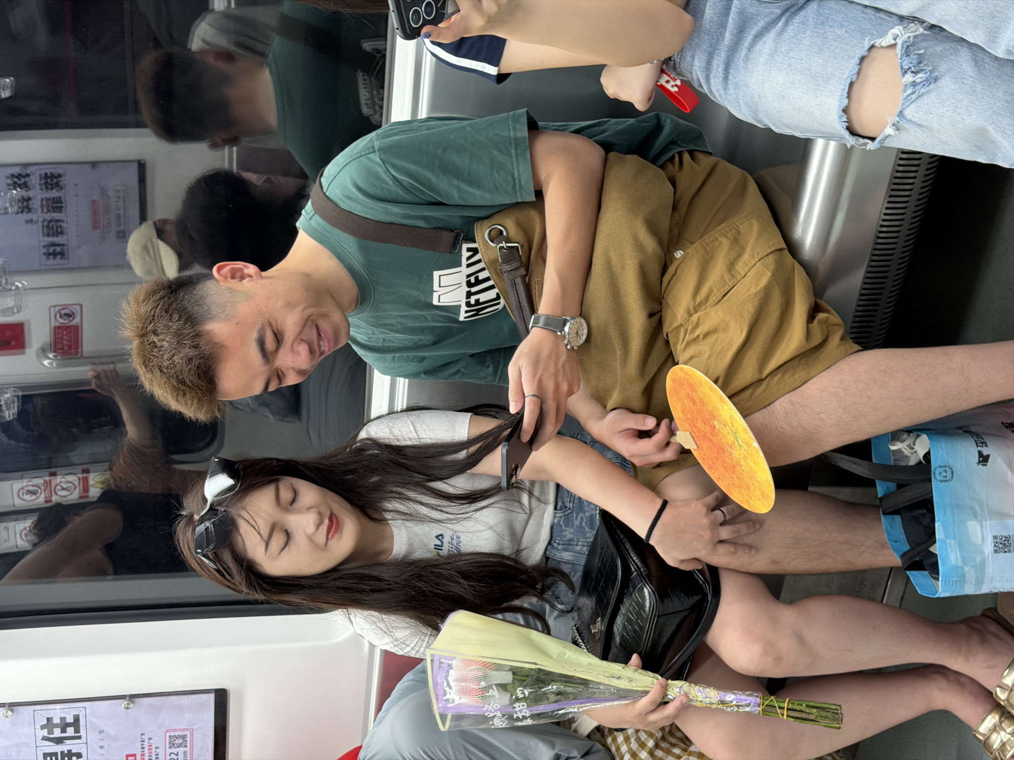 Chongqing subway riders on a quiet morning commute