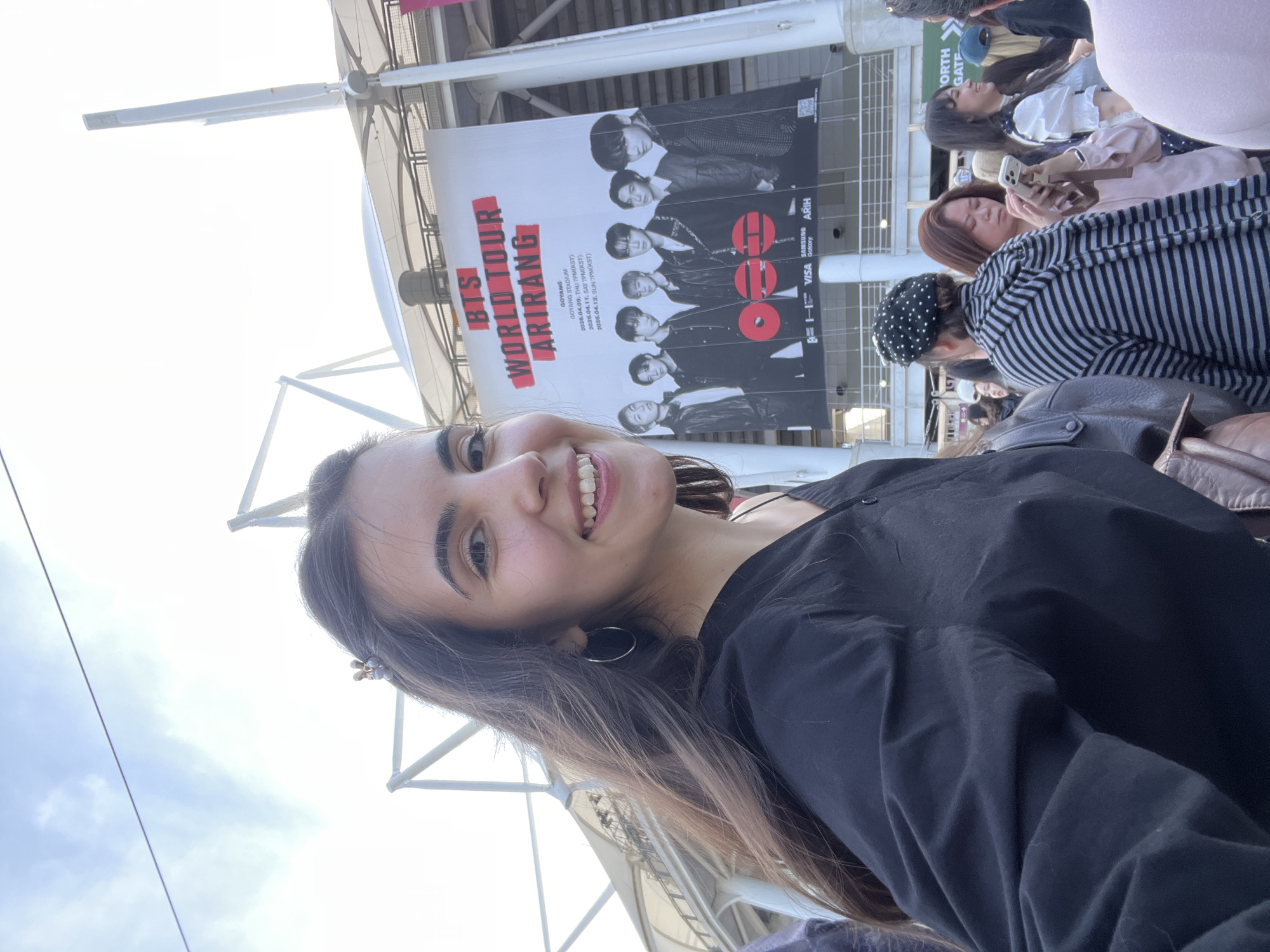 BTS fans gather with photo cards outside Goyang stadium
