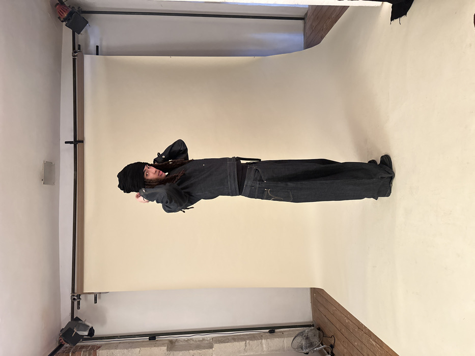 Fashion photography session documented at Paris studio