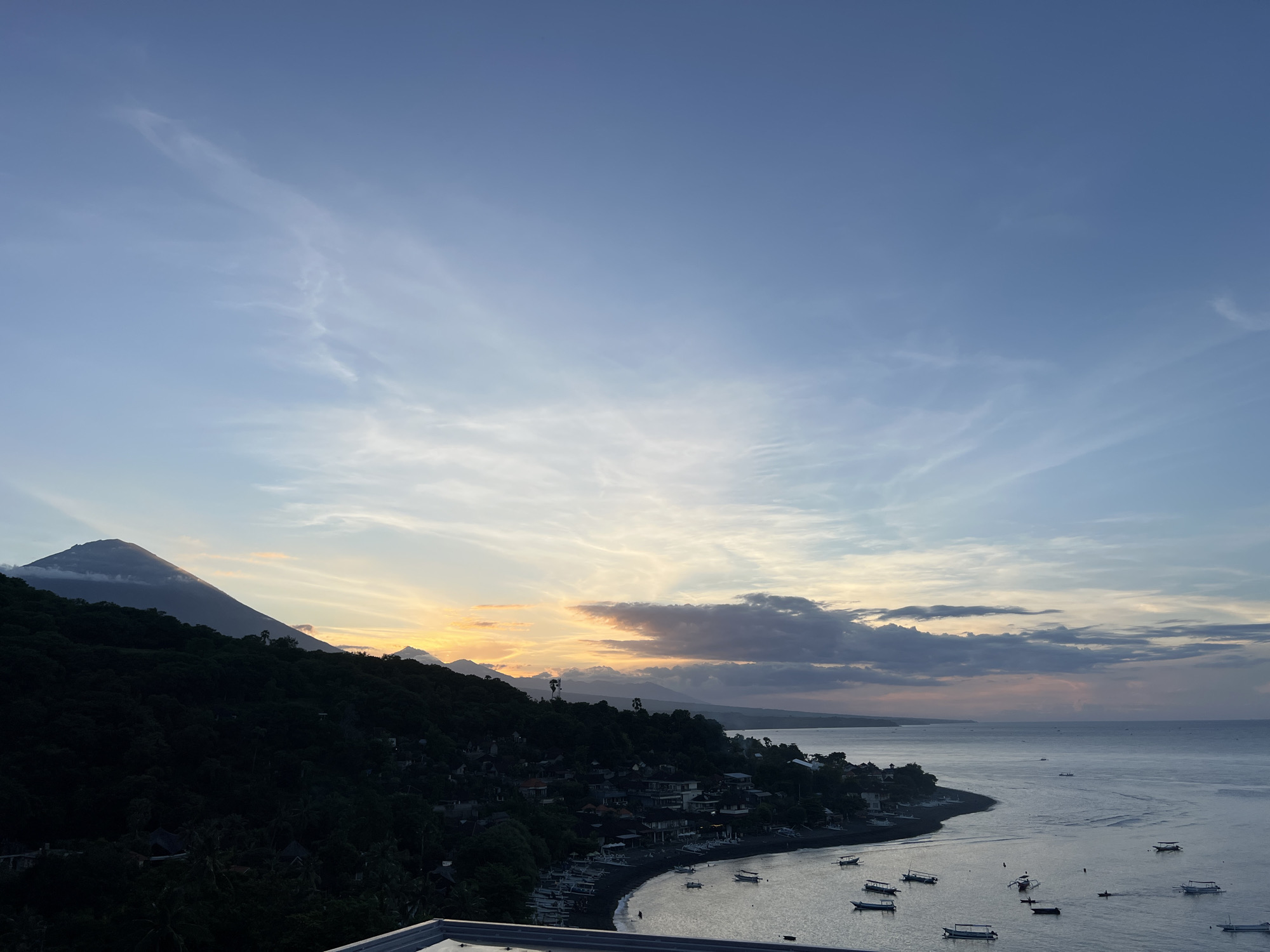 Dawn mountain views captured in Abang, Indonesia