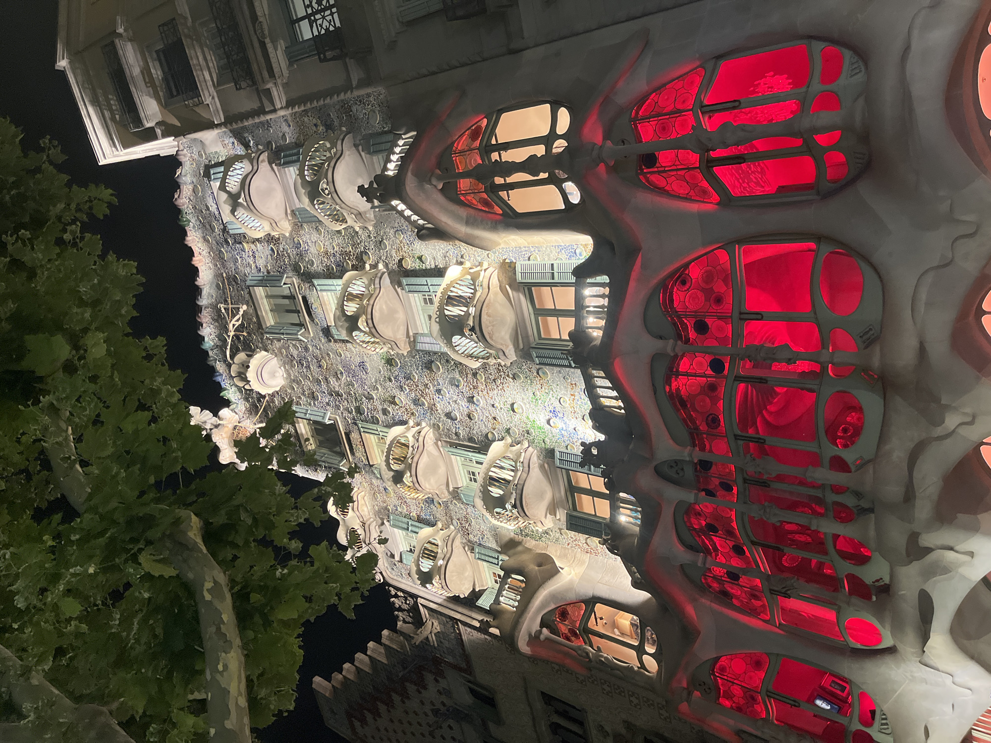 Casa Batlló lights up Passeig de Gràcia on a June night