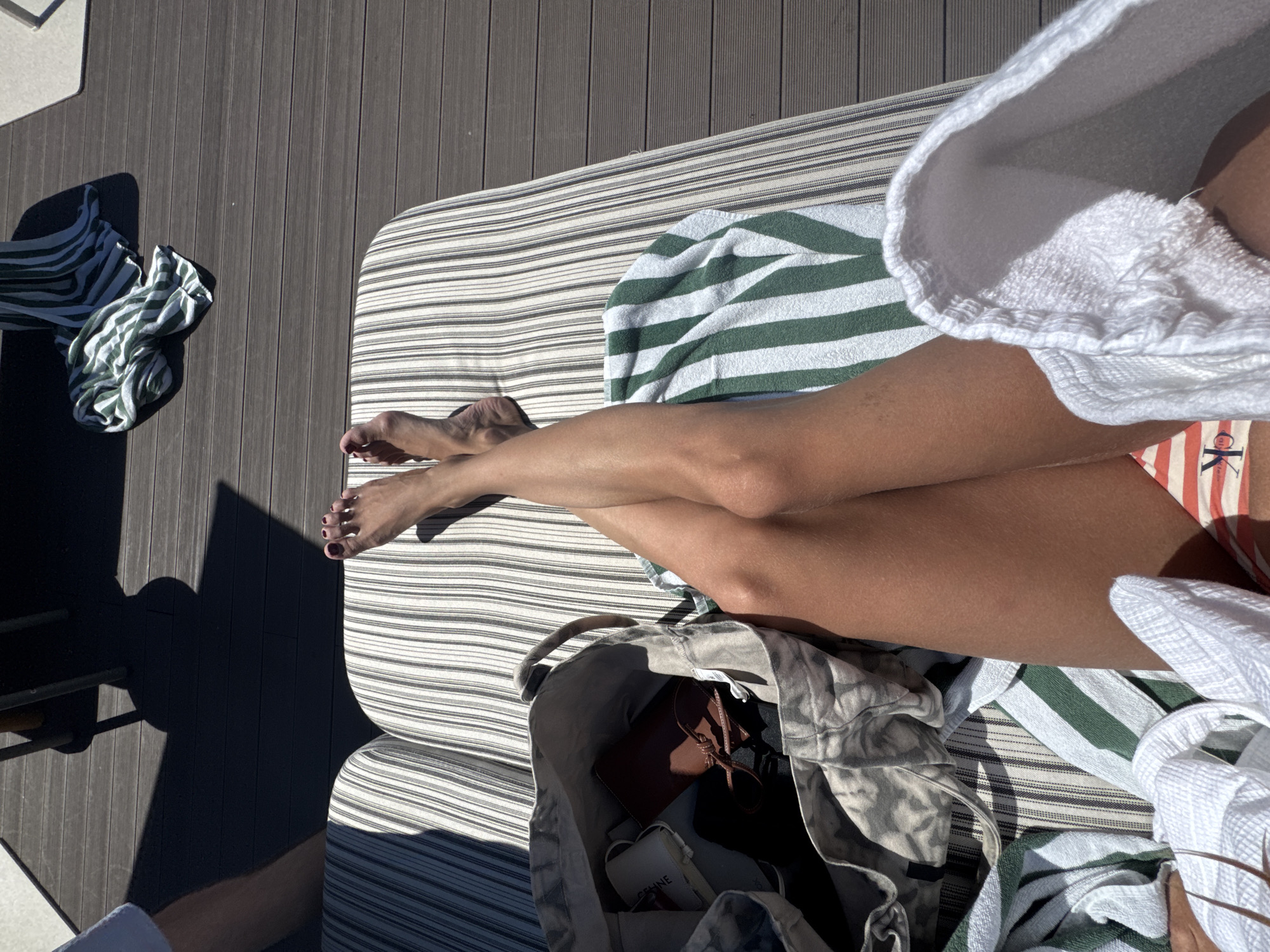 Sunny deck lounging in Tbilisi, Georgia
