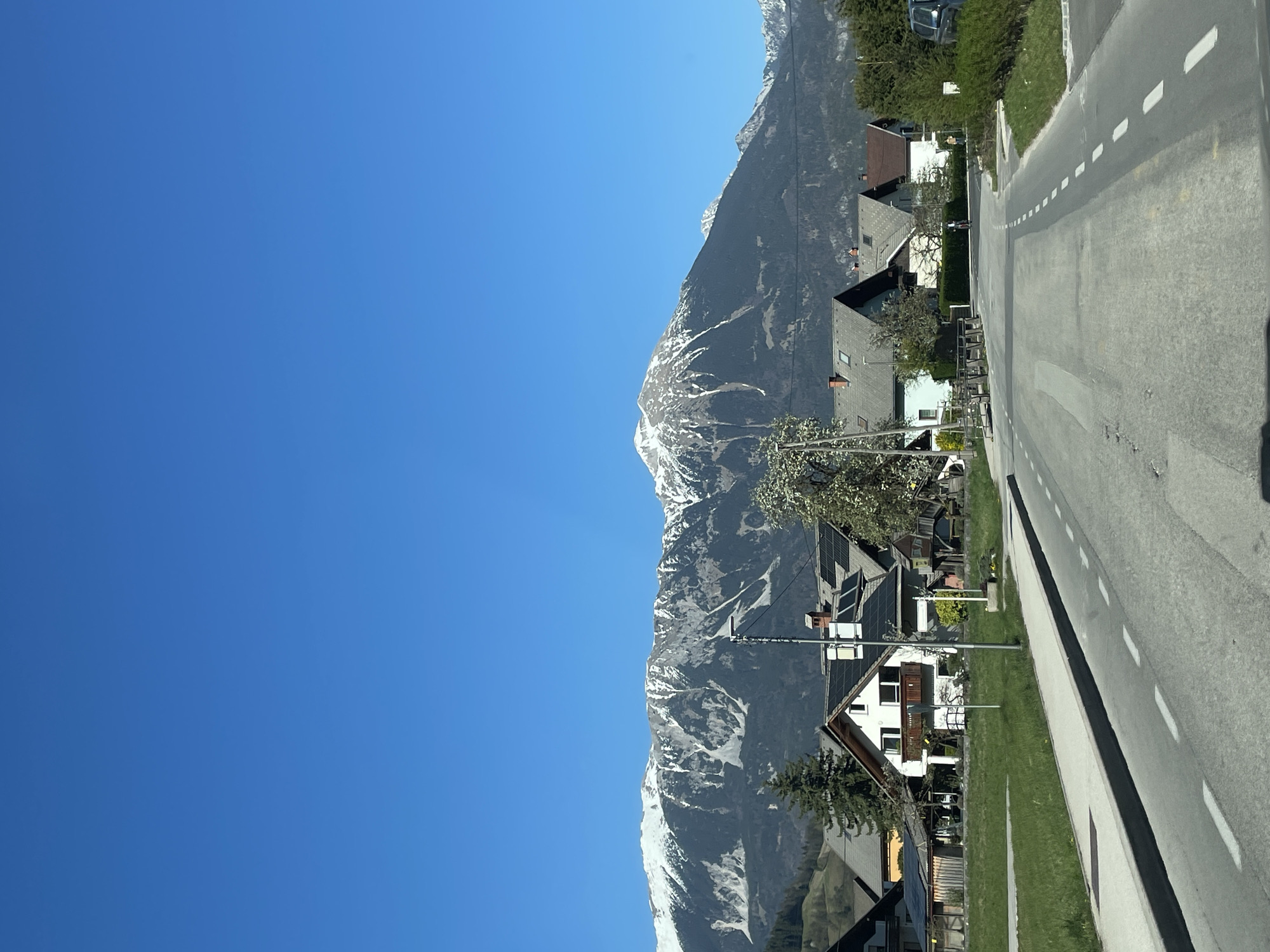 Clear spring day captured on residential street in Bled