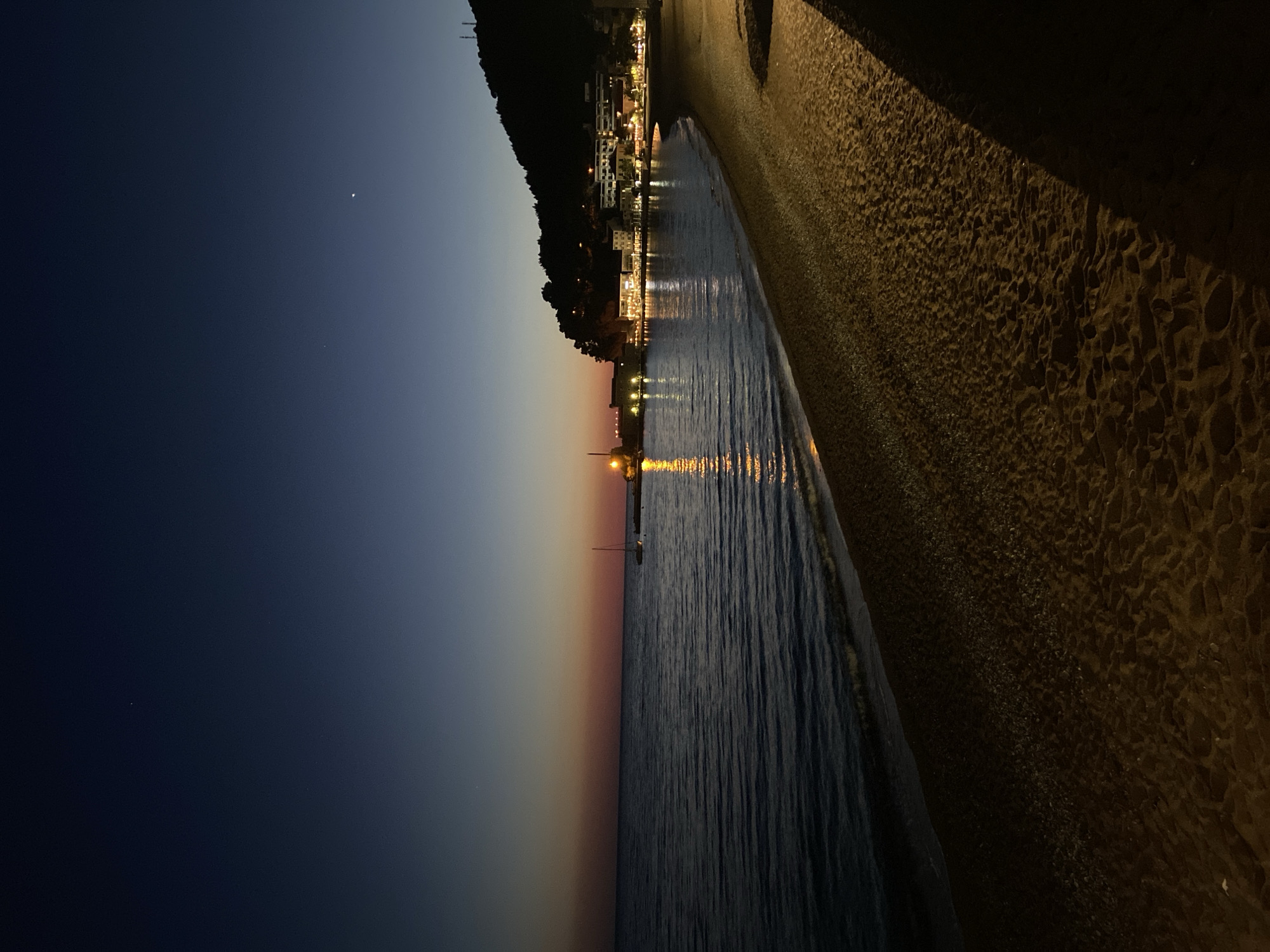 Twilight observed along Montenegro's Petrovac coastline