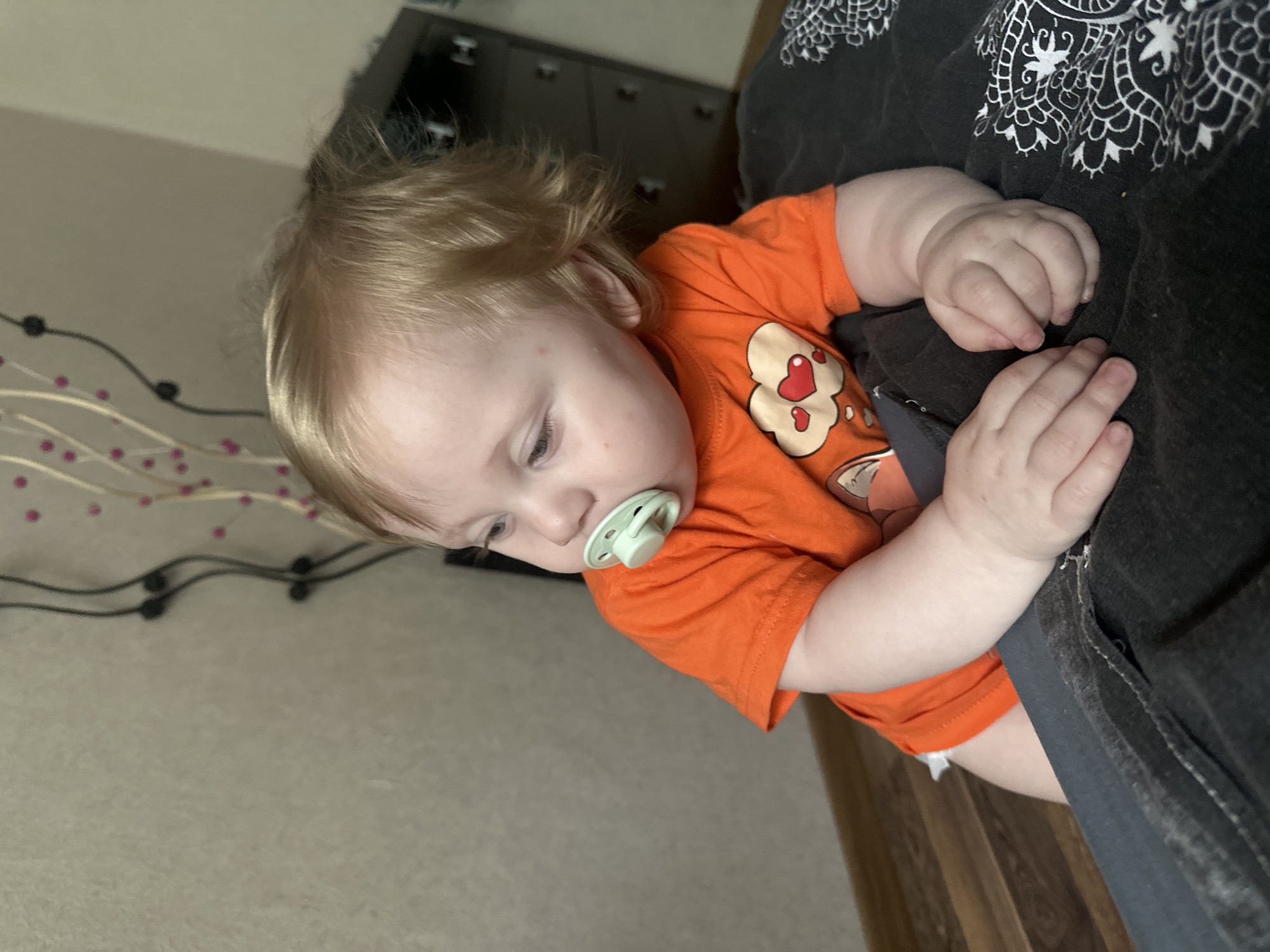 Toddler and poodle share a quiet morning in a Sayanogorsk apartment