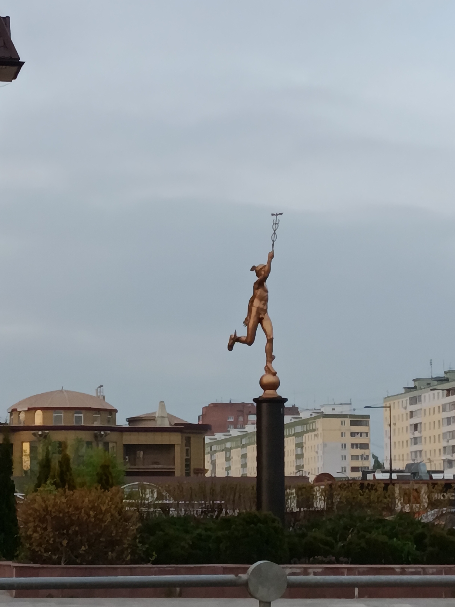 Bronze Mercury statue observed in Dmitrov, Russia