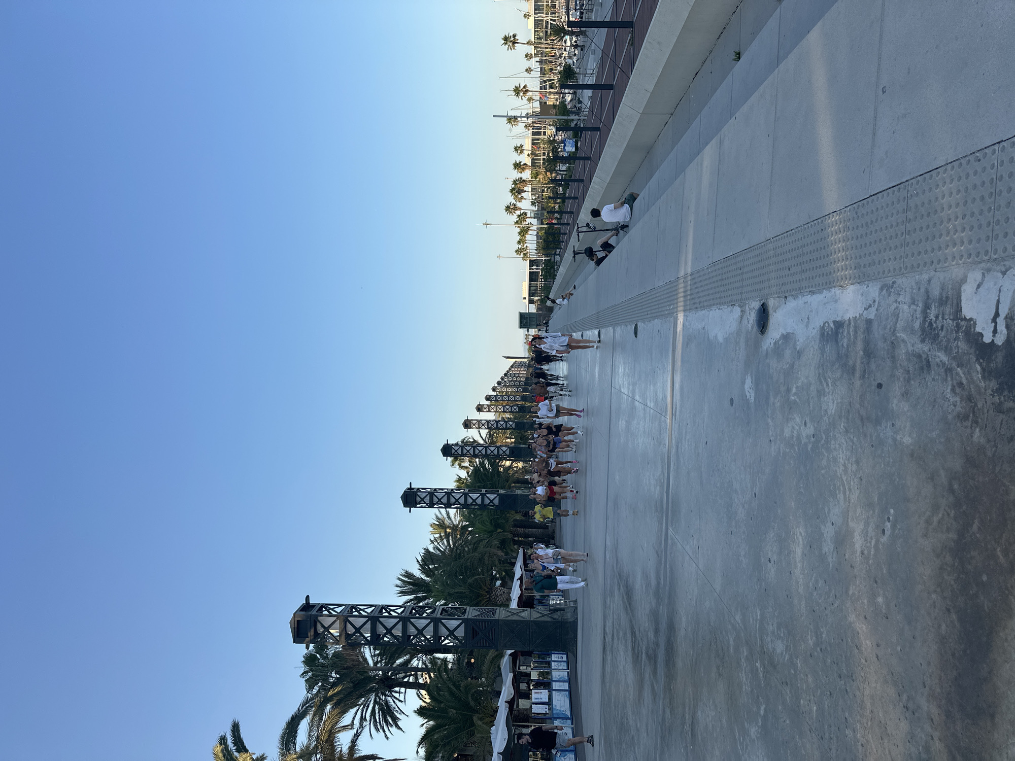 Barcelona's Olympic waterfront on a clear June evening