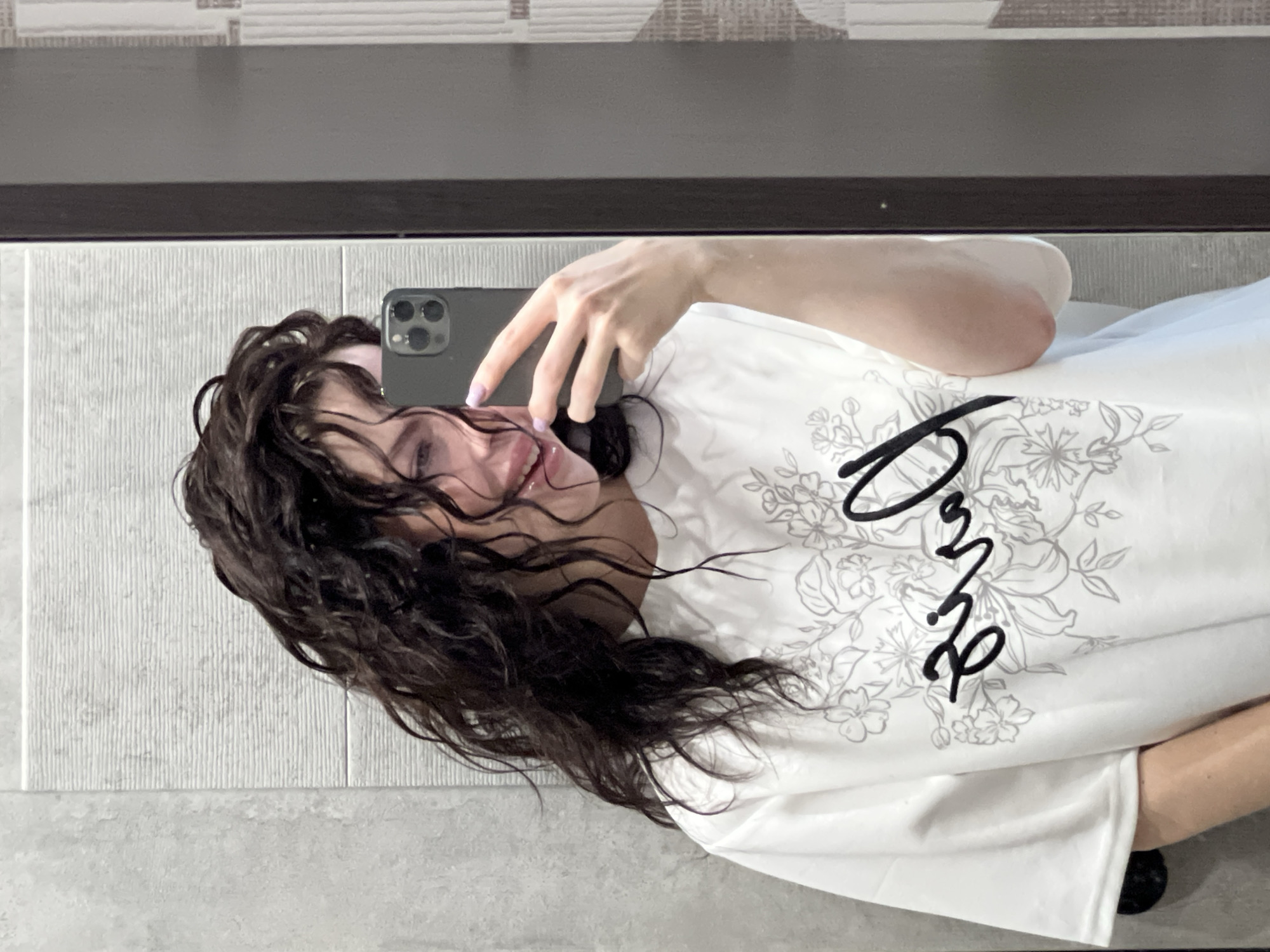 Woman Takes Multiple Selfies in Krasnodar, Russia Morning
