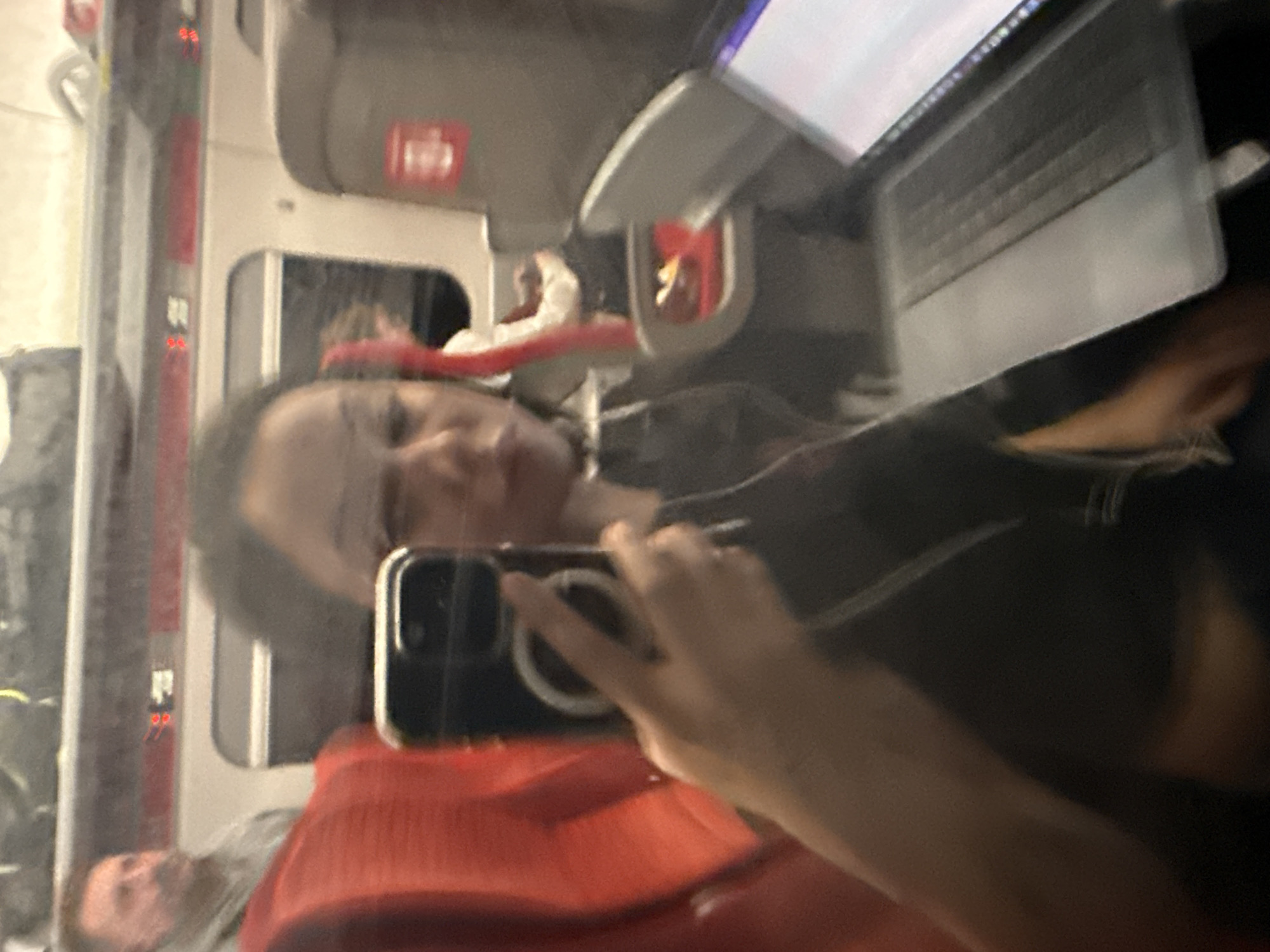 Woman takes selfie on train in South Kesteven