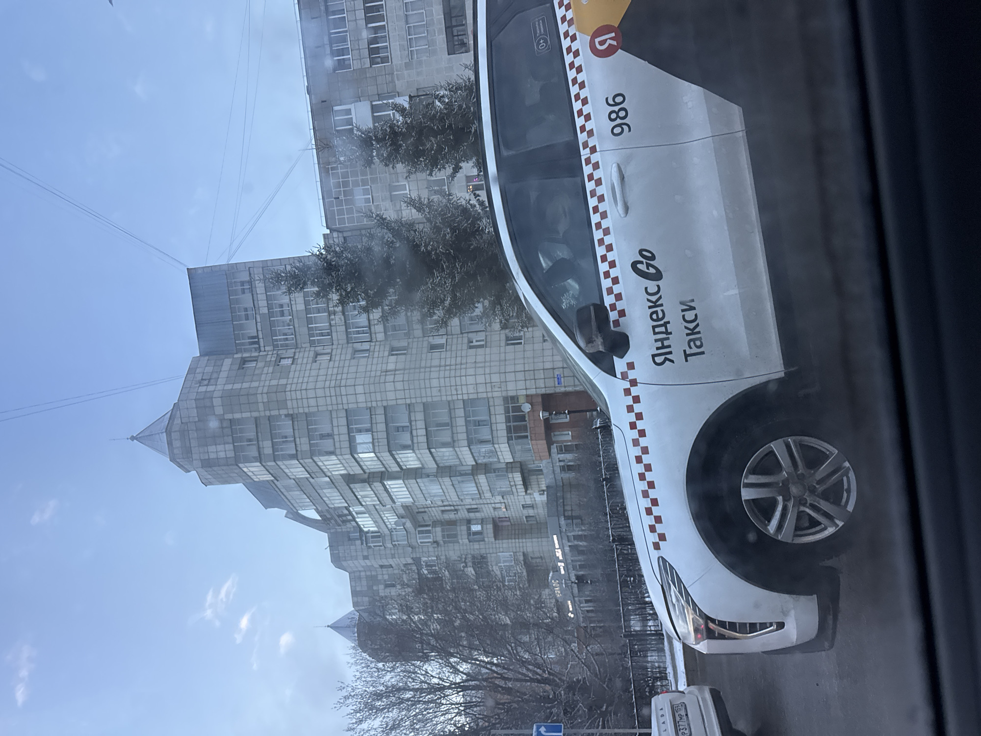 Rainy day taxi ride captured in Perm, Russia