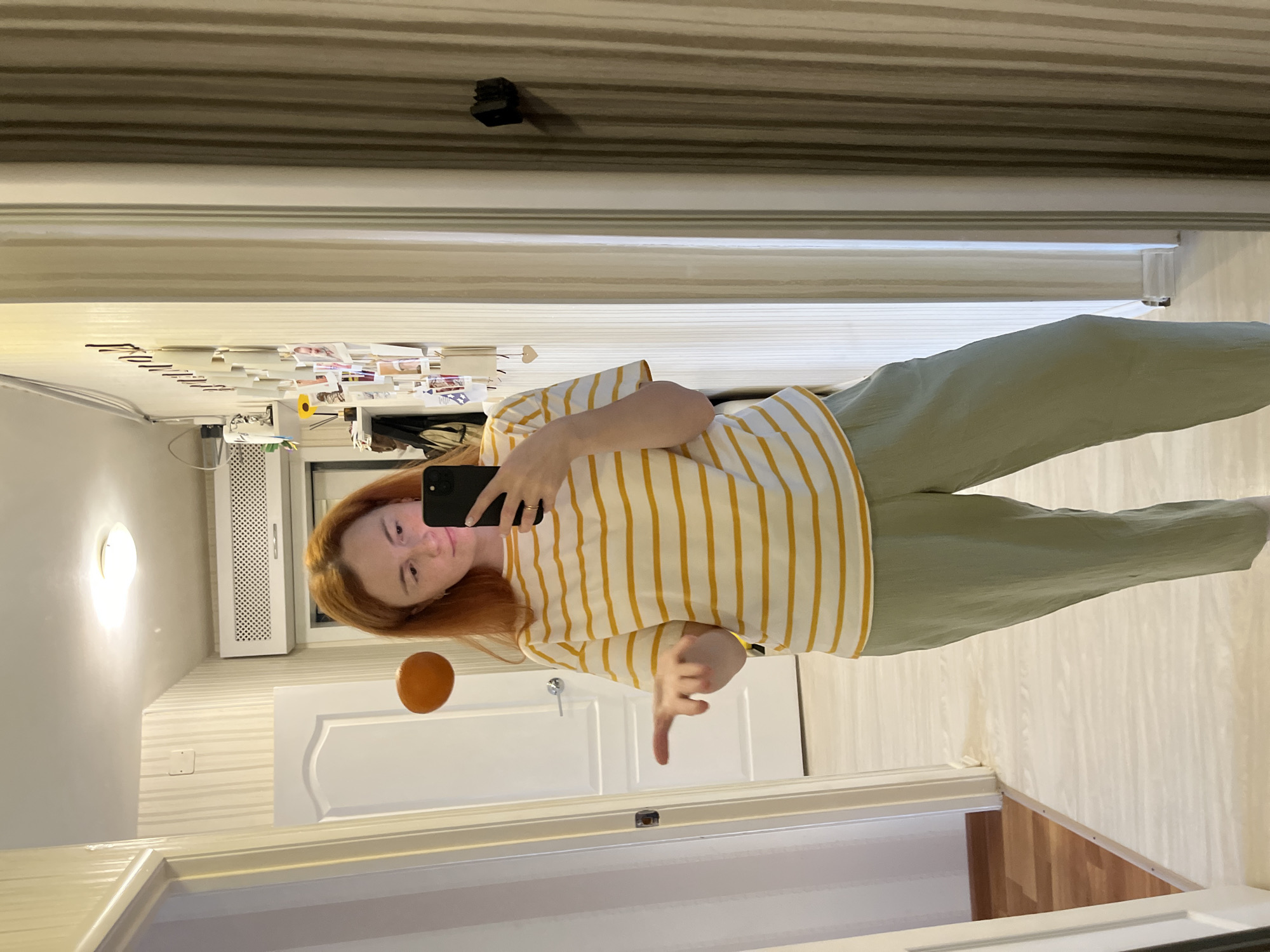 Selfie session in a Chaikovsky hallway, same look, multiple angles