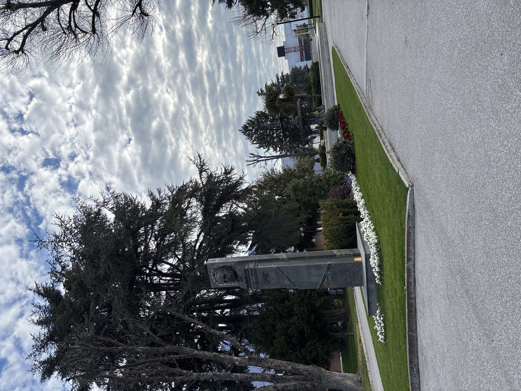 Plovdiv landmarks captured: cemetery monument and decorative fountain