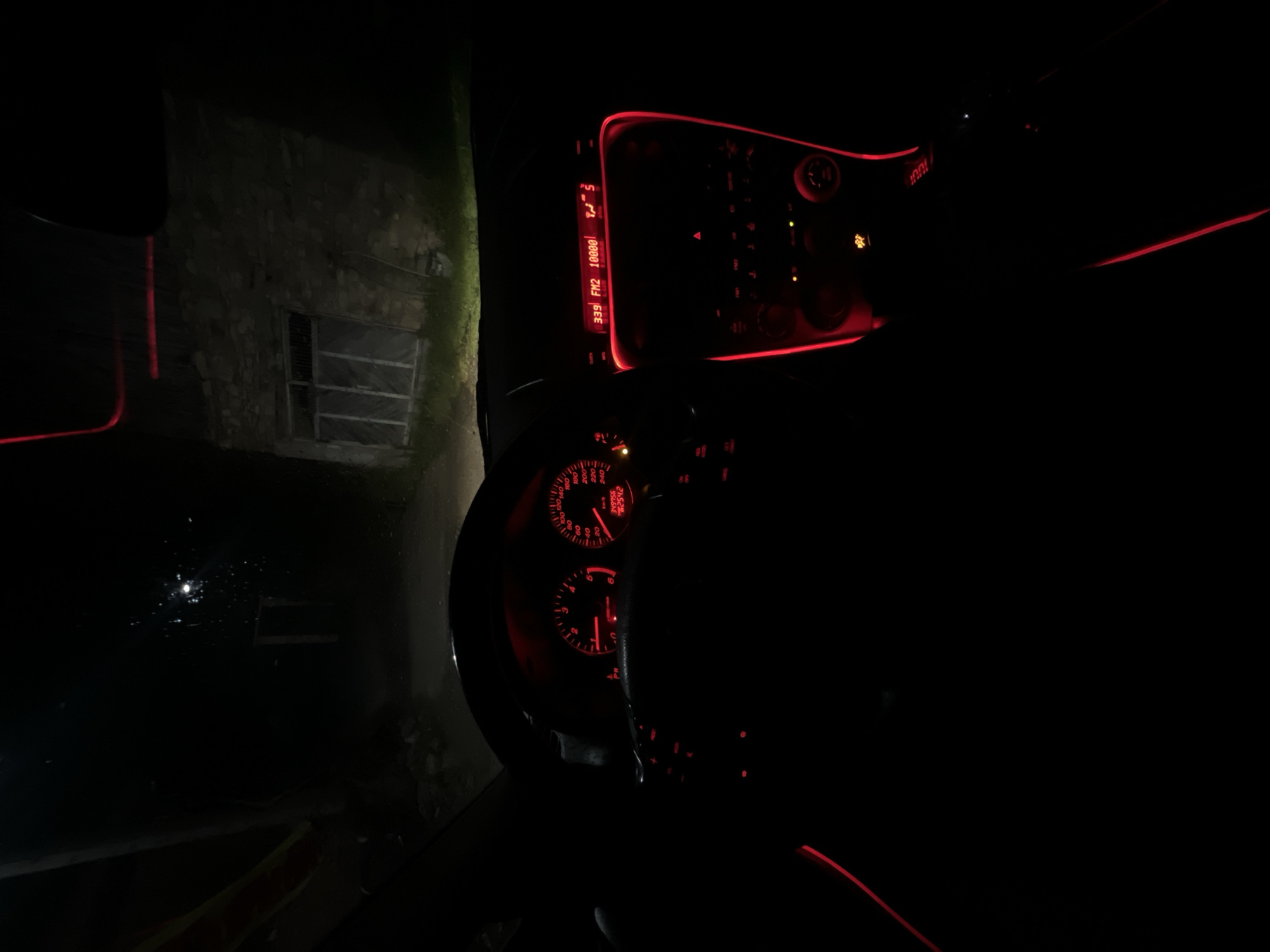 Late-night drive documented through dashboard photos in Bulgarian village