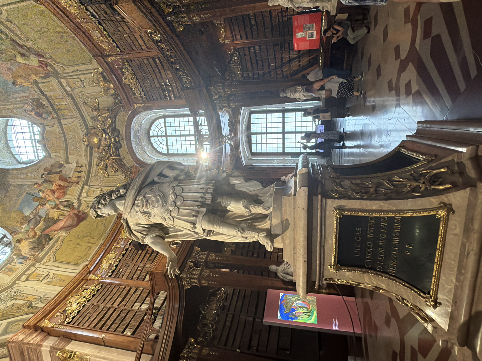 Inside Vienna's ornate Baroque State Hall at the National Library