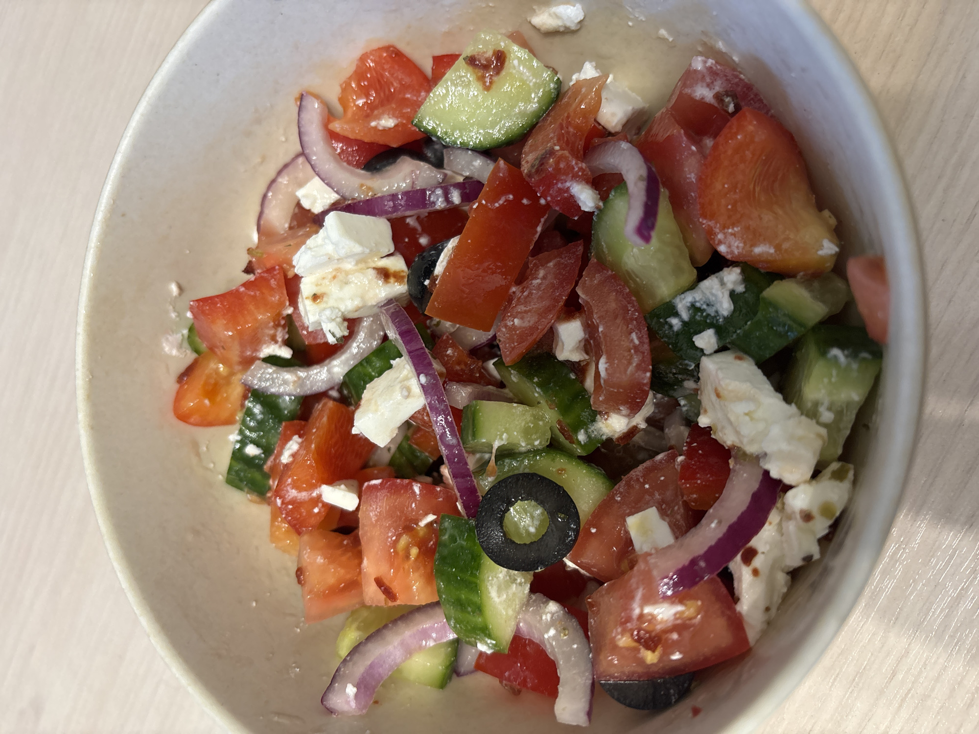 Greek salad documented in Fedorino, Russia