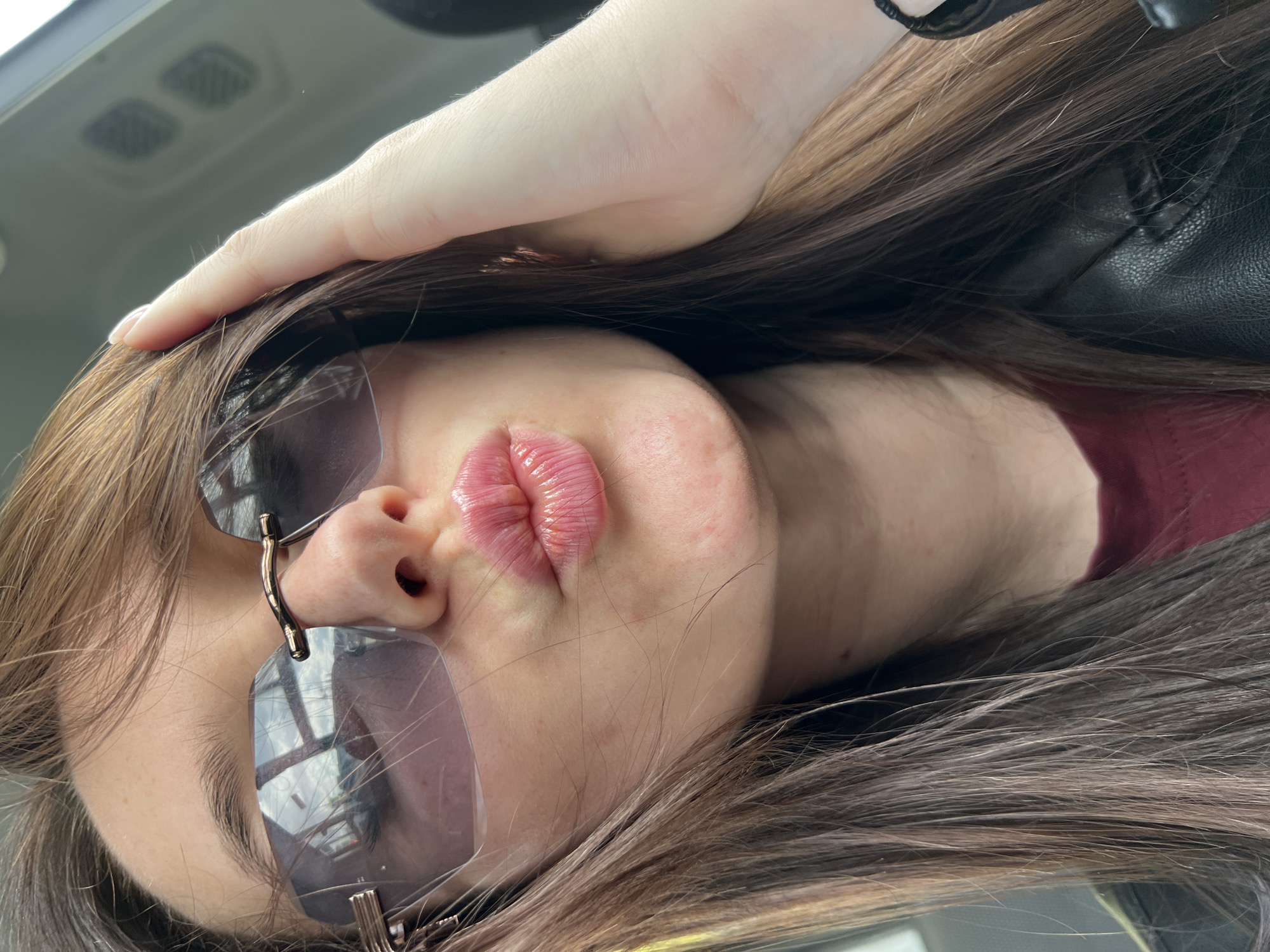 Woman with sunglasses observed on public transport in Tyumen