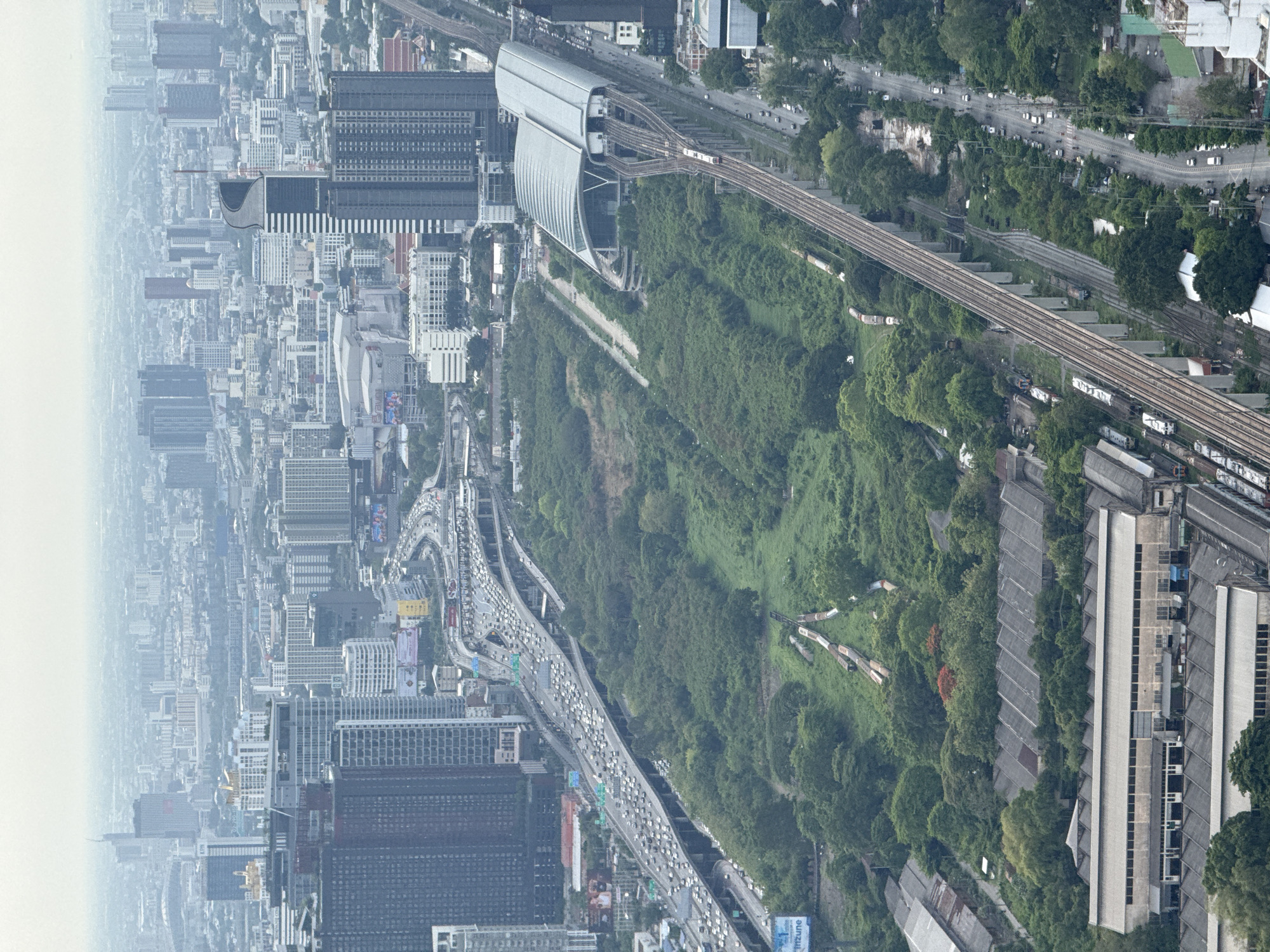 Aerial documentation captures Bangkok's dense urban development and infrastructure