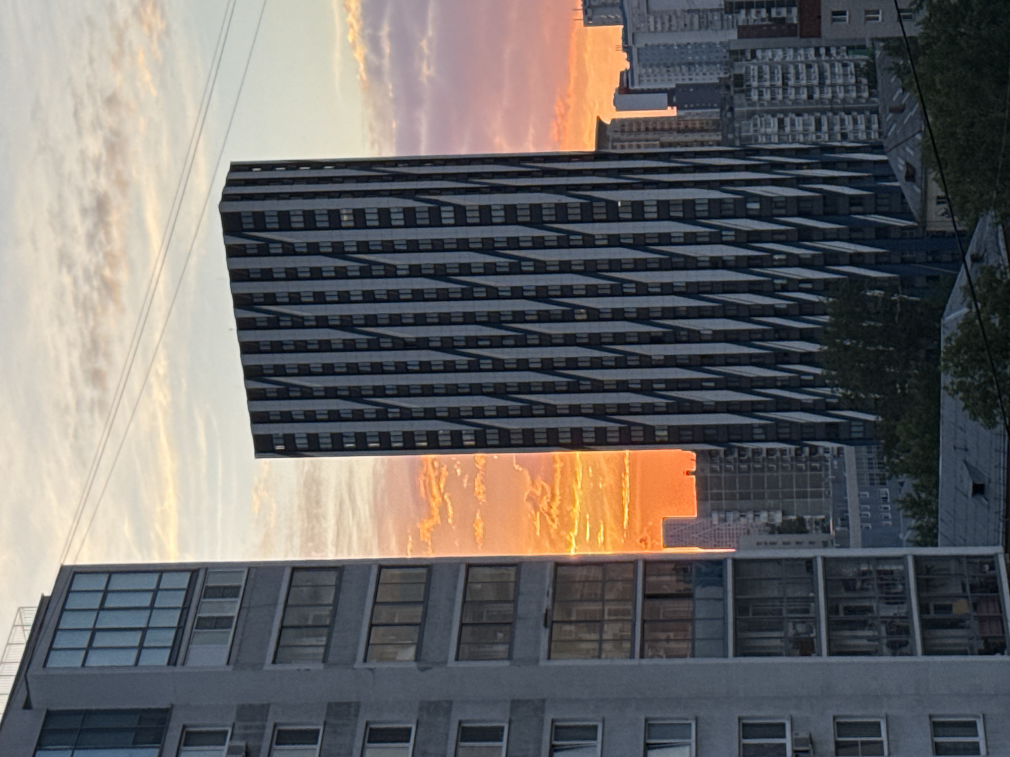 Sunset captured over Yekaterinburg cityscape, Russia