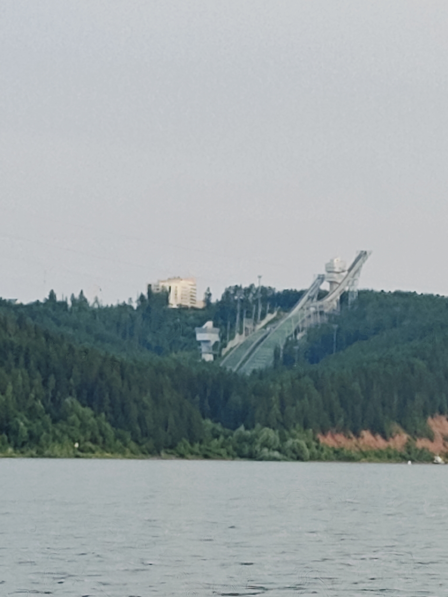 Ski jump and sunset views along the Kama River, Chaikovsky