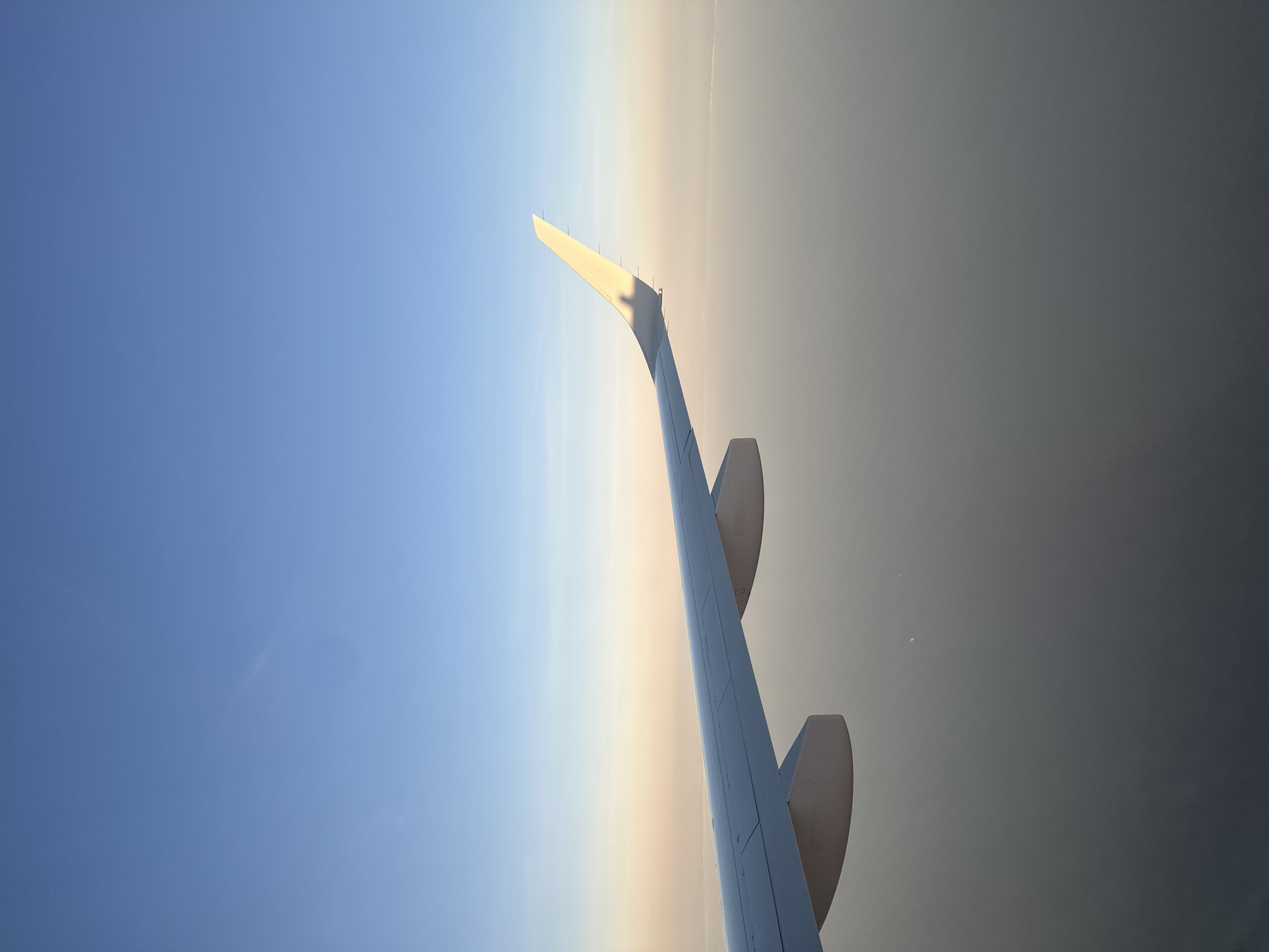 Passenger captures airplane wing view over Boismont, France