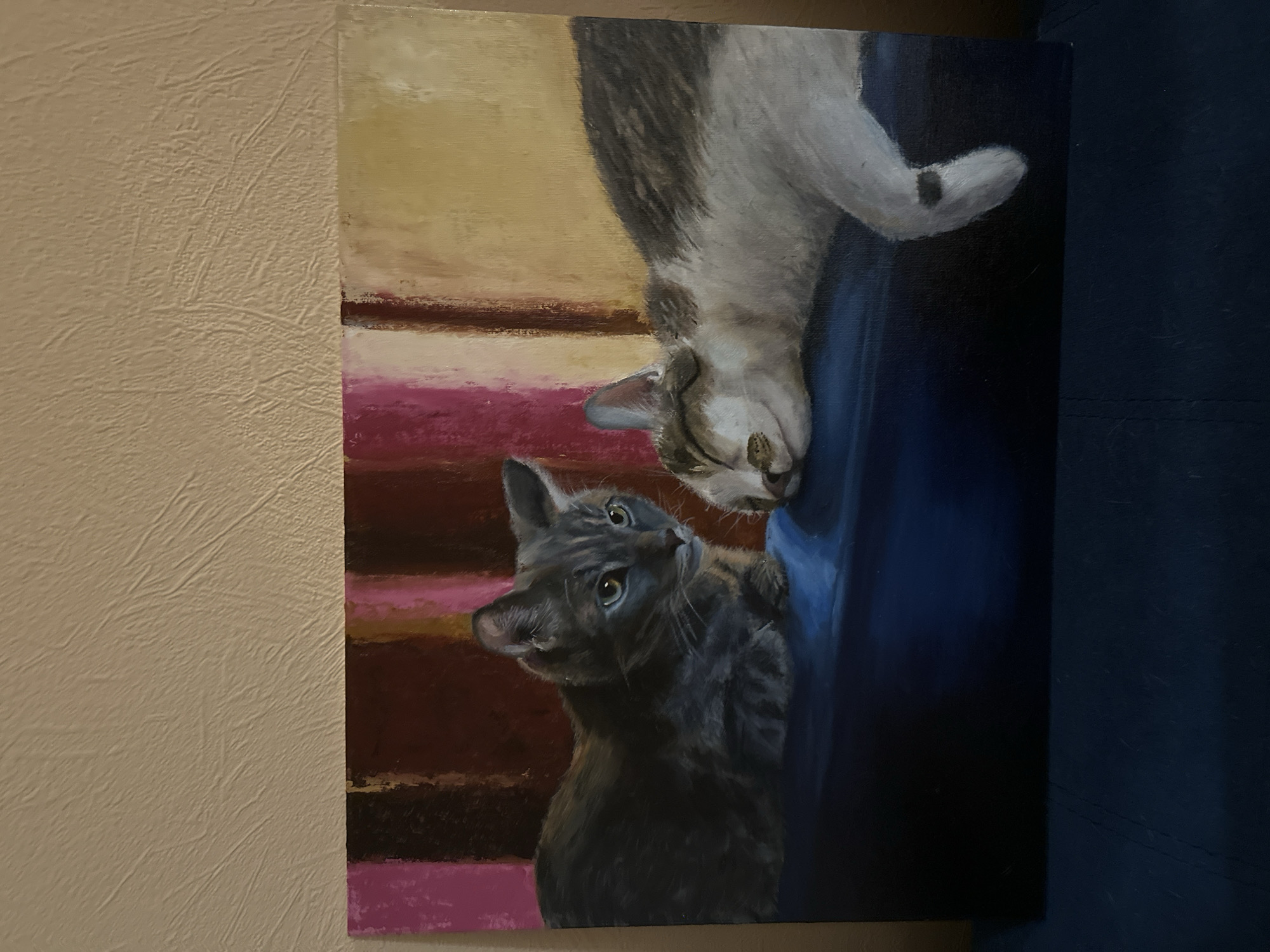 Art exhibition featuring cat and still life paintings in Krasnoyarsk