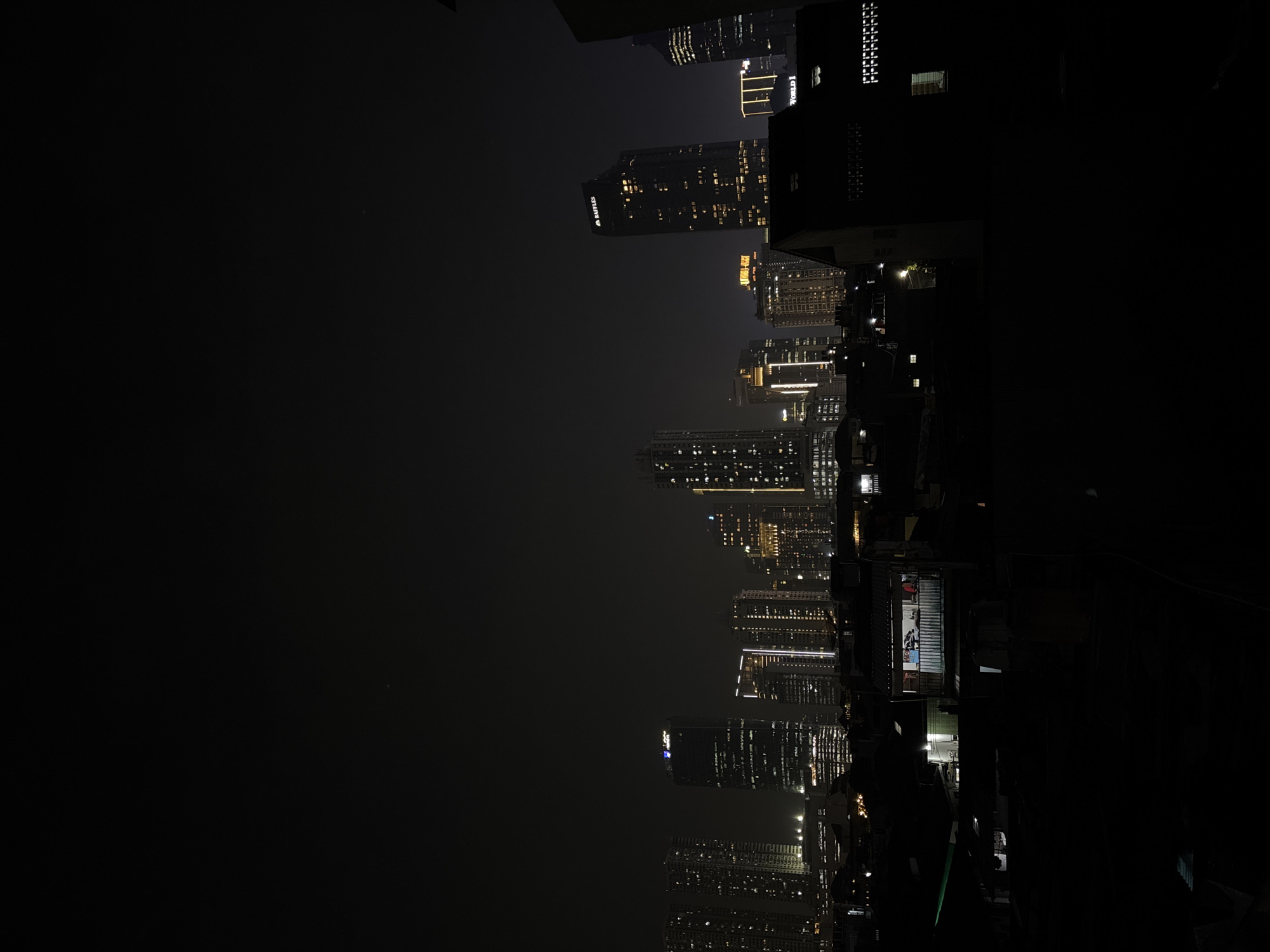 Nighttime South Jakarta skyline captured showing illuminated commercial towers