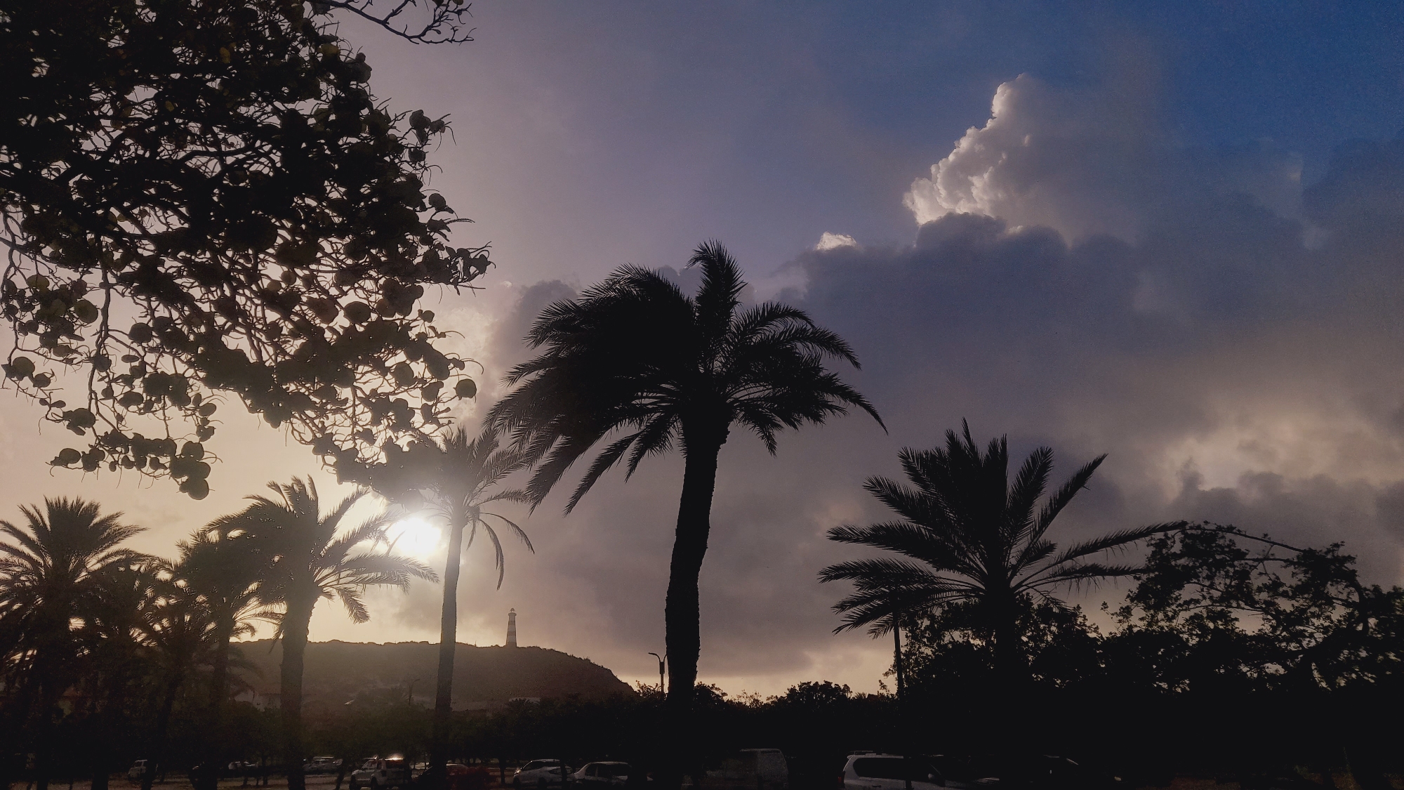 Sunset evening along the Pedro González coastal strip