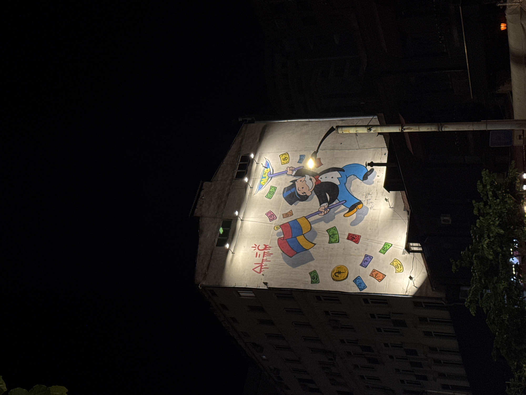 Nighttime urban scenes documented across Yerevan, Armenia