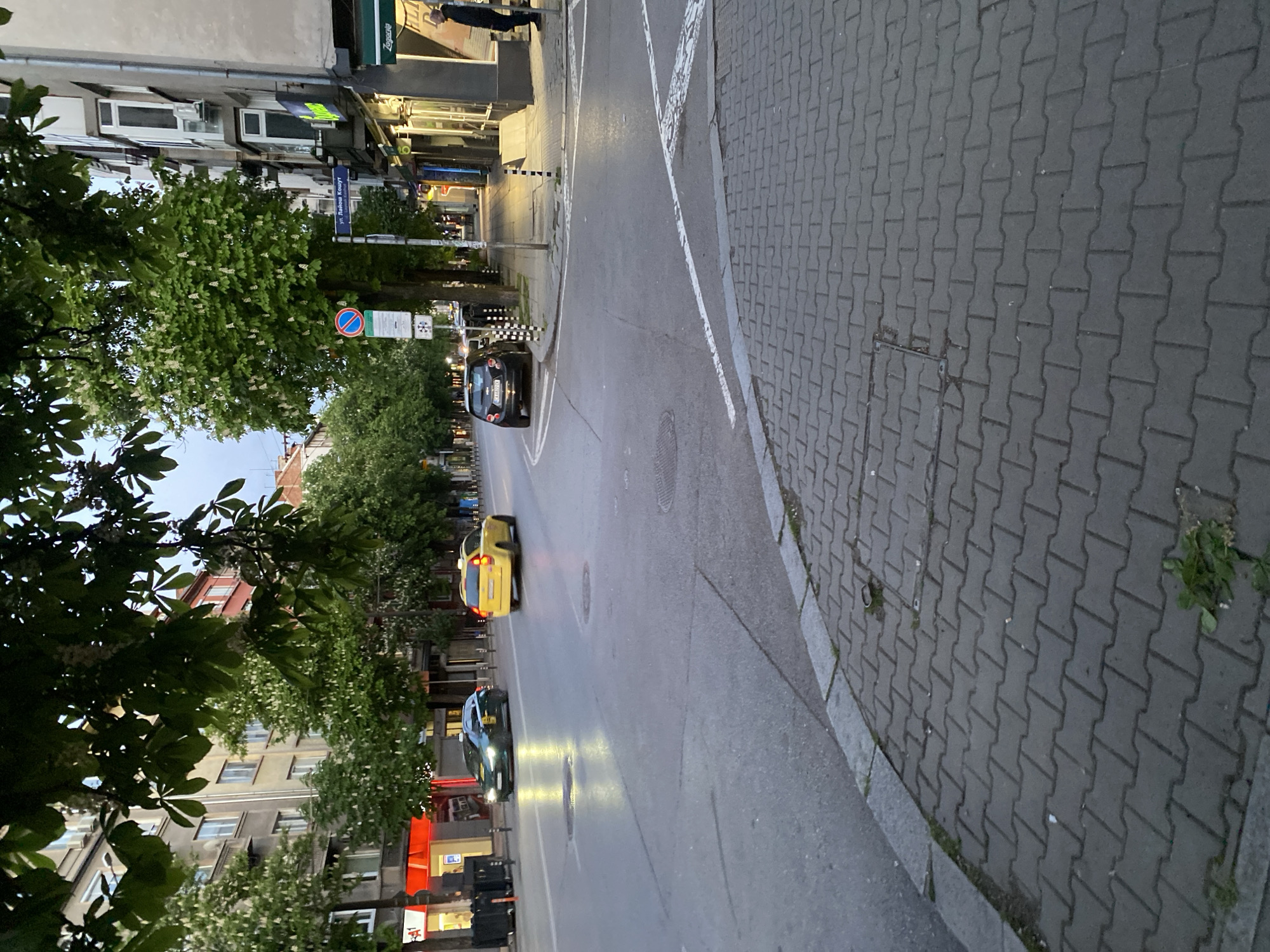 Ordinary Sofia street scenes captured during evening hours