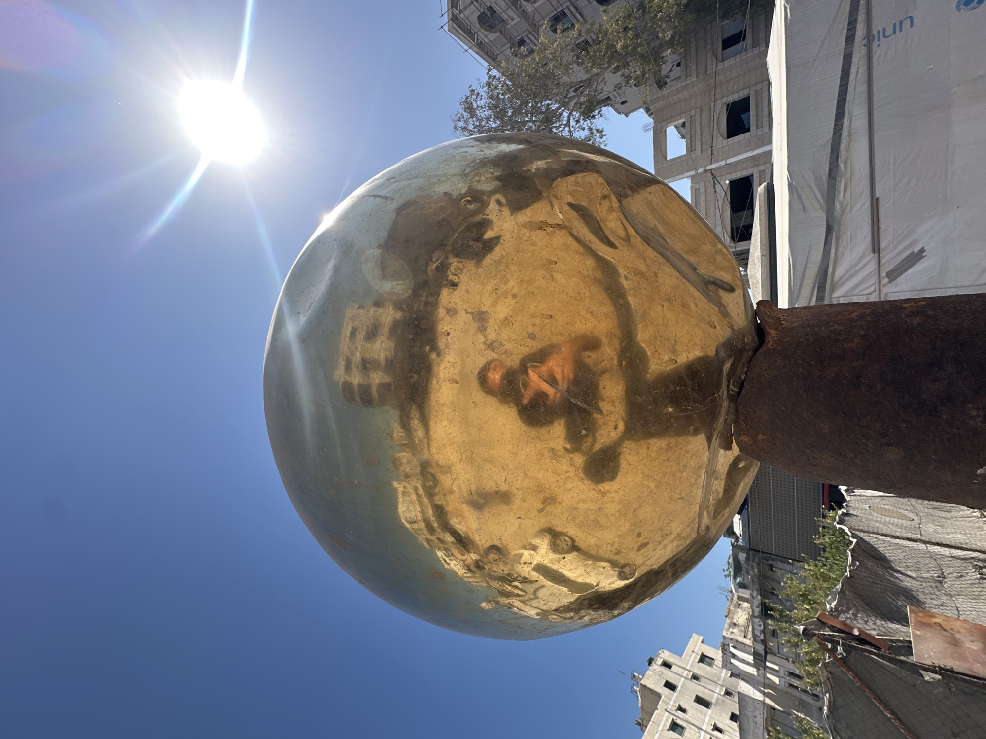 Large metal sphere spotted in Gaza skies