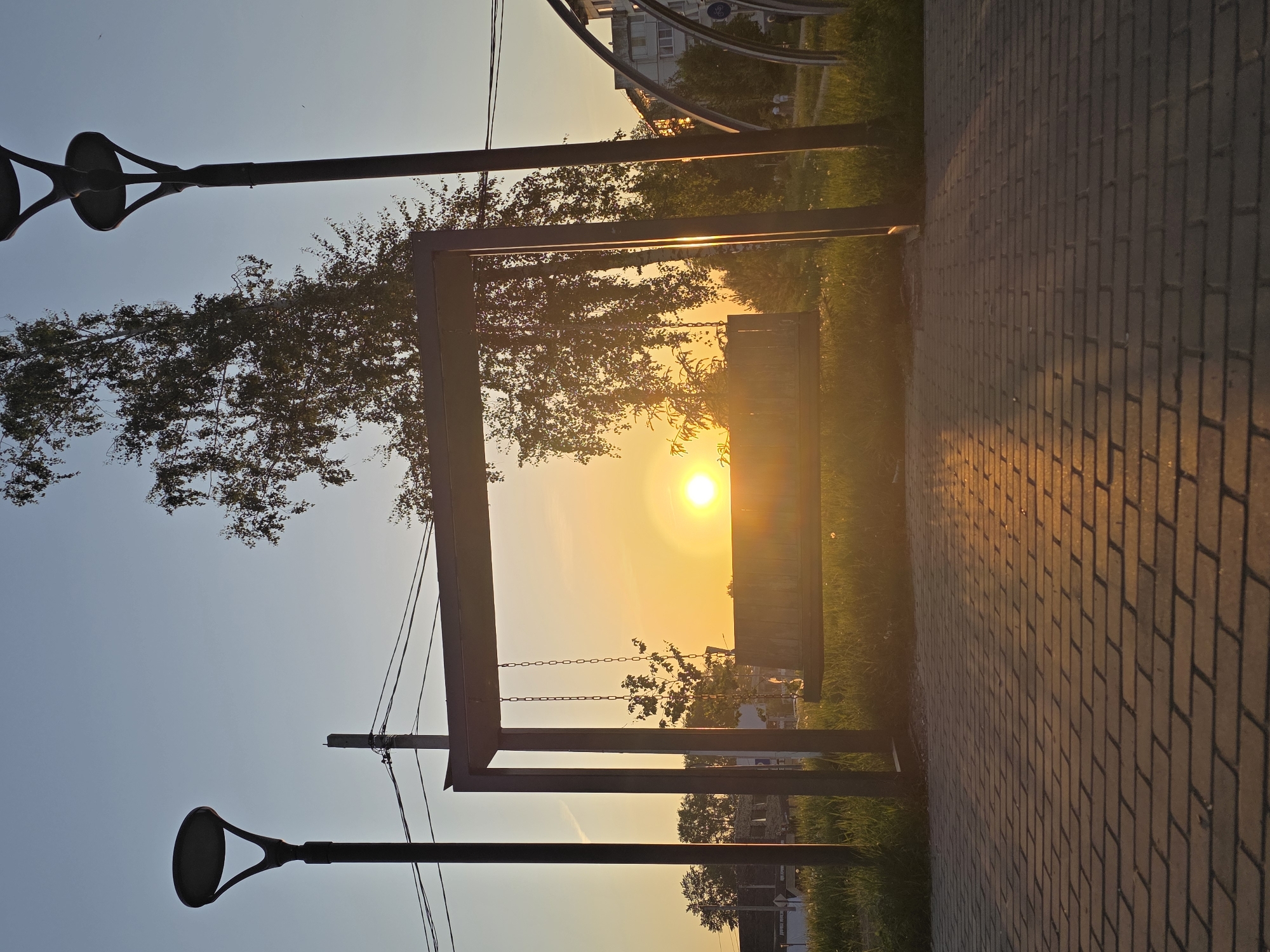 Sunset park scenes documented in Chaikovsky, Russia