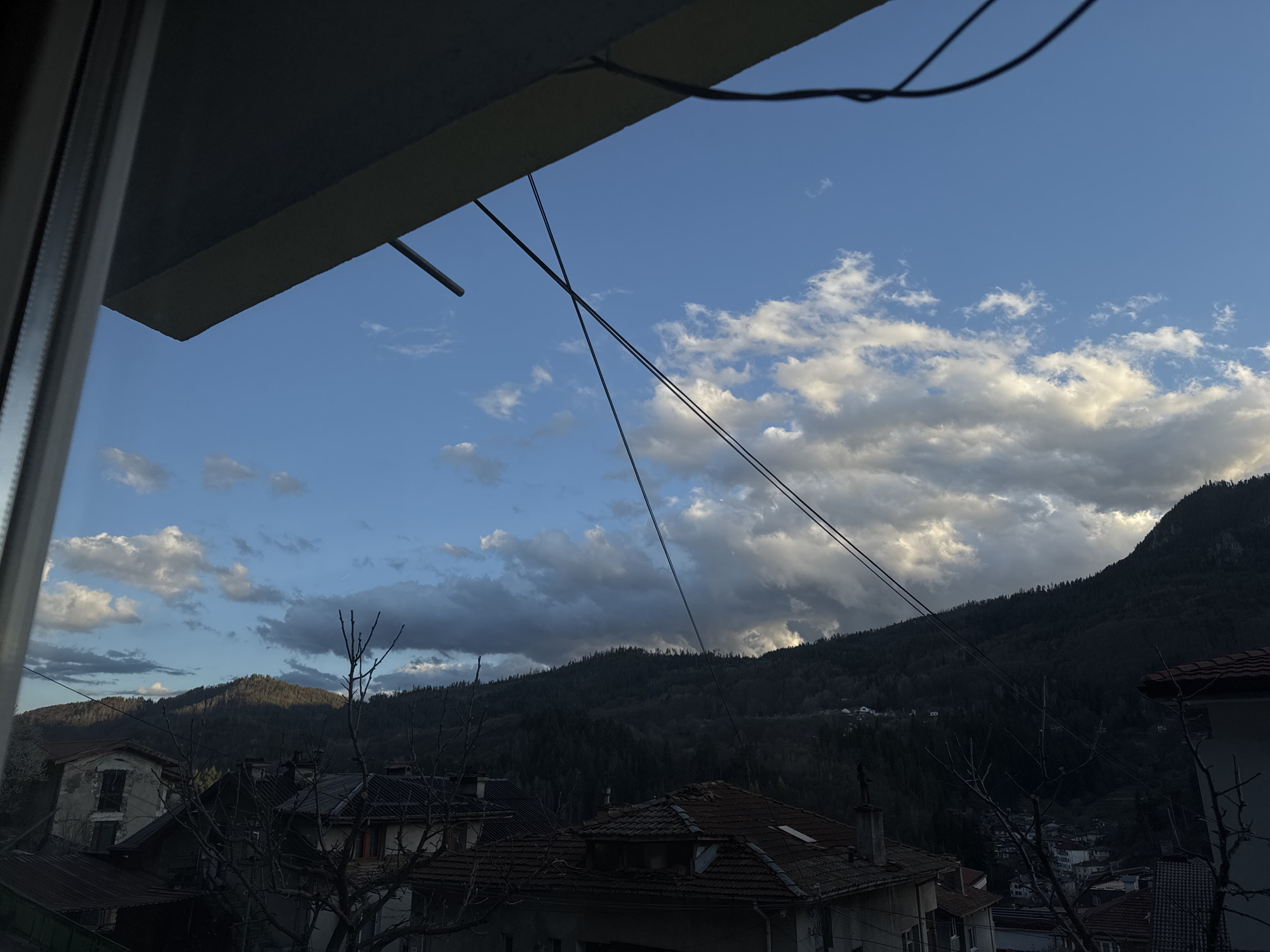 Elevated view captured of Smolyan residential area, mountains