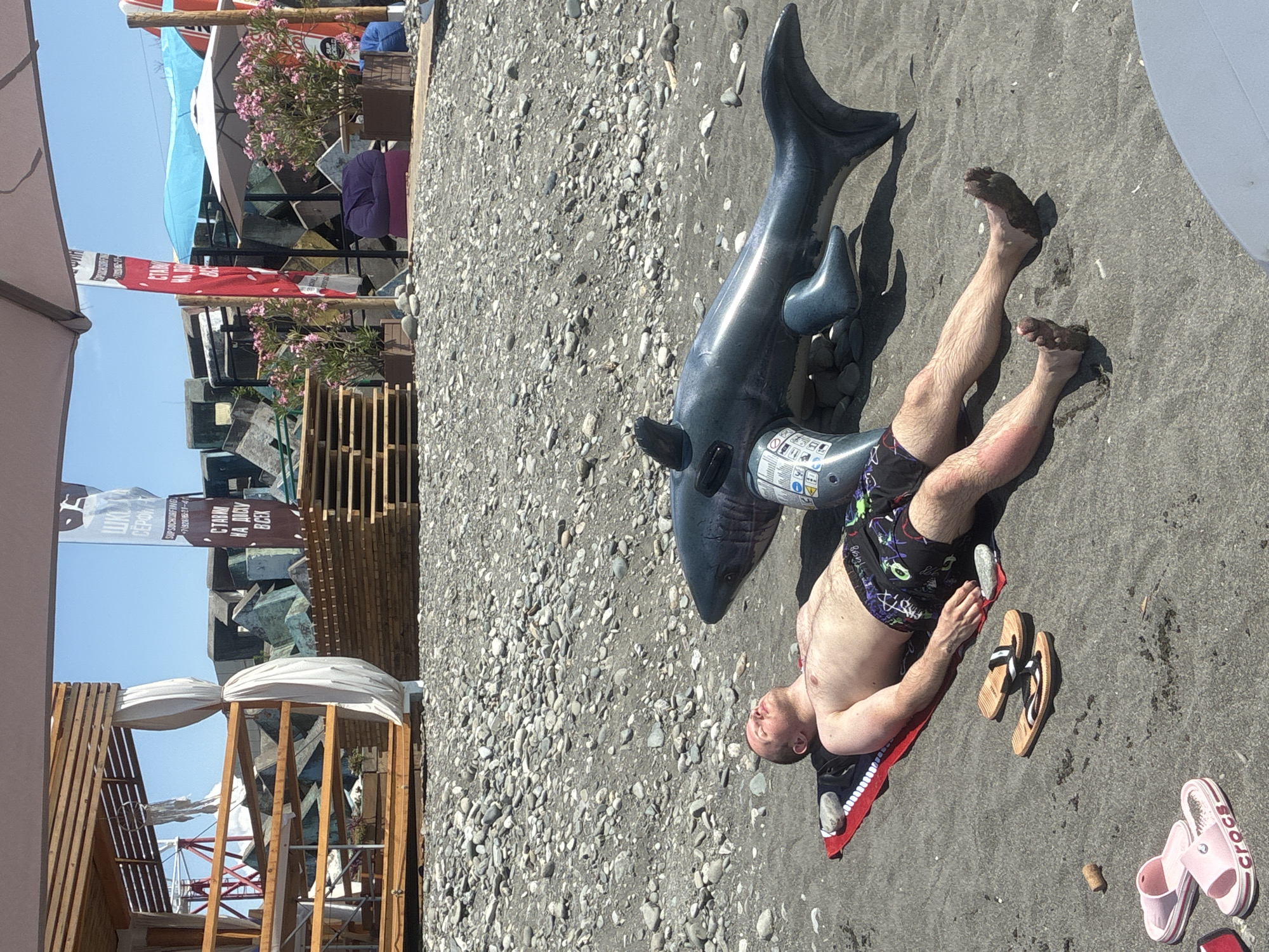 Summer beach and pool day at Sirius, Russia