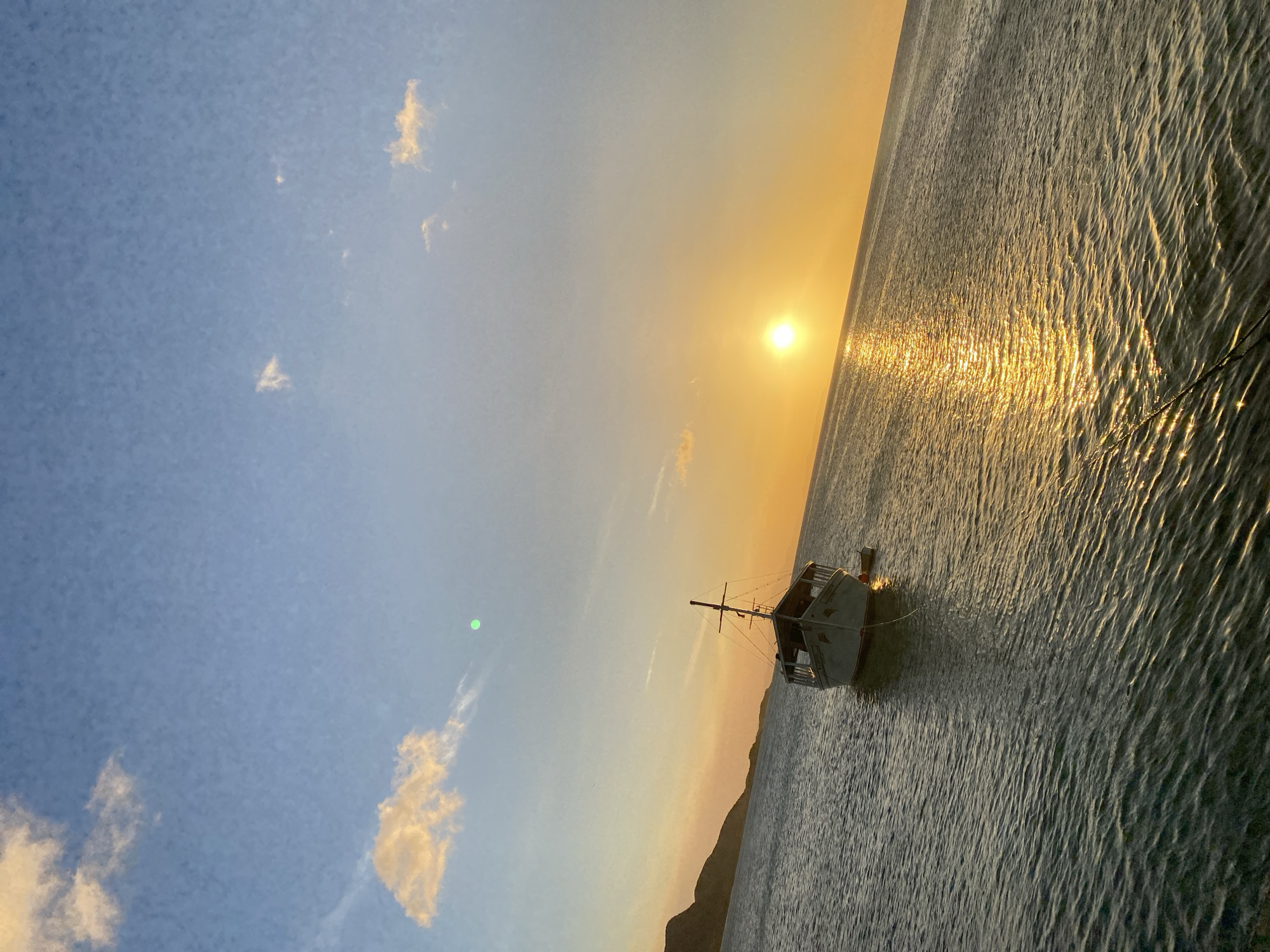 Sunset documented across Juan Griego coastline March 25