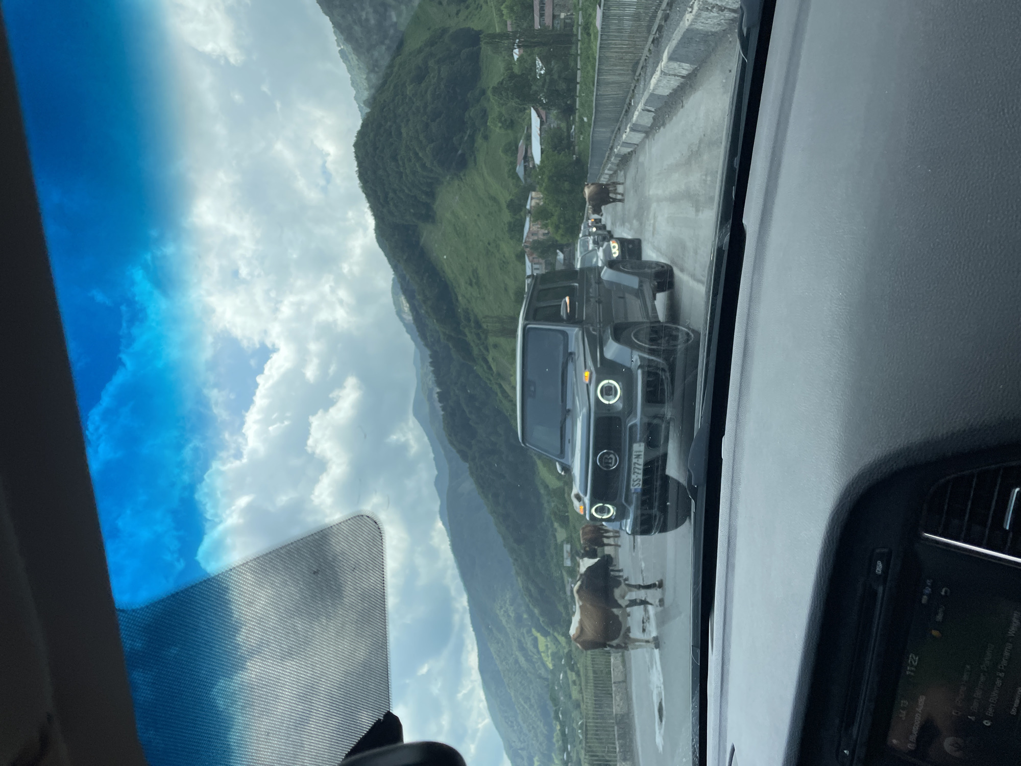 Mercedes G-Class spotted through a windshield in rural Georgia