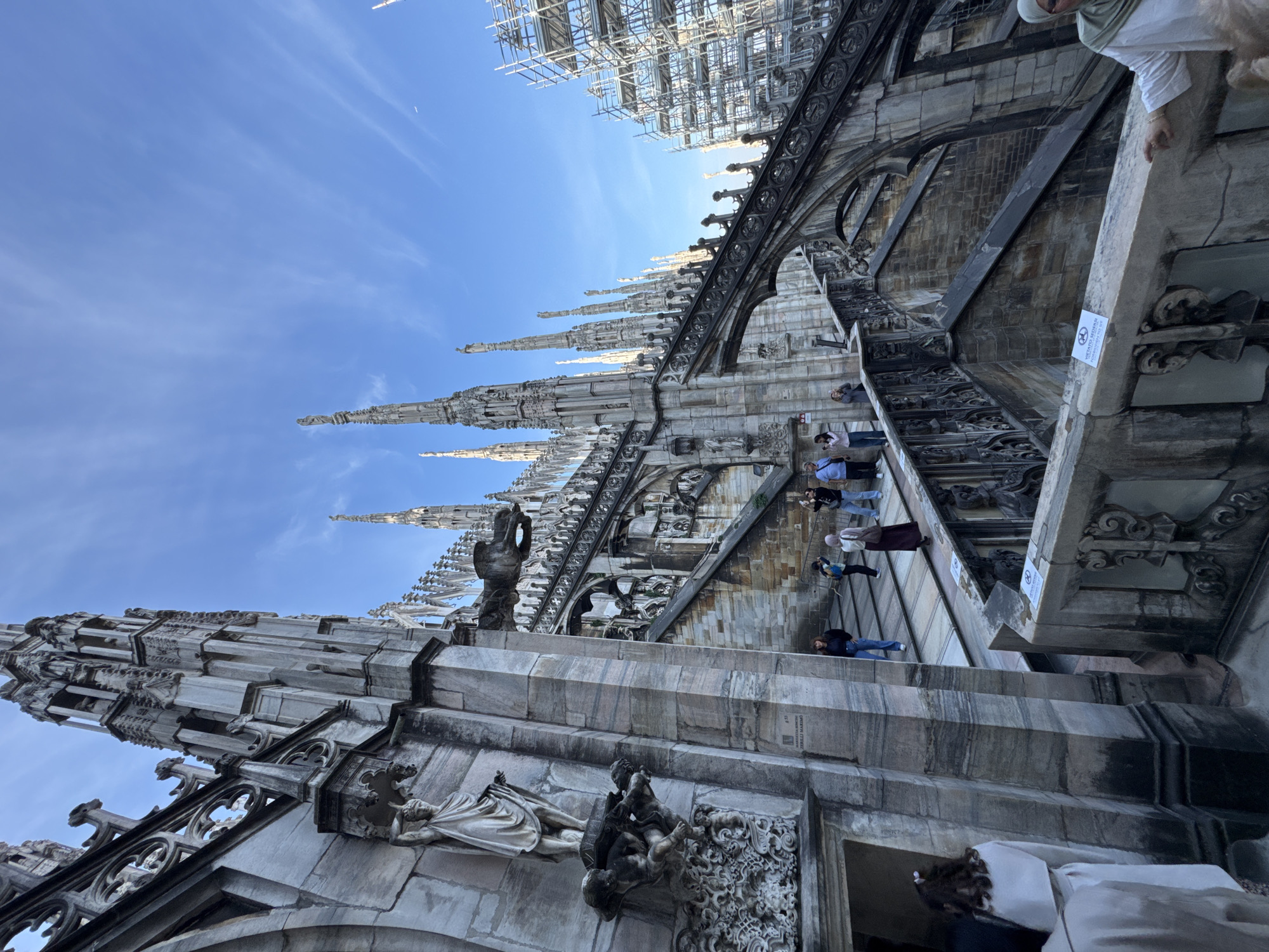 Morning documentation of Milan Cathedral's Gothic architecture captured