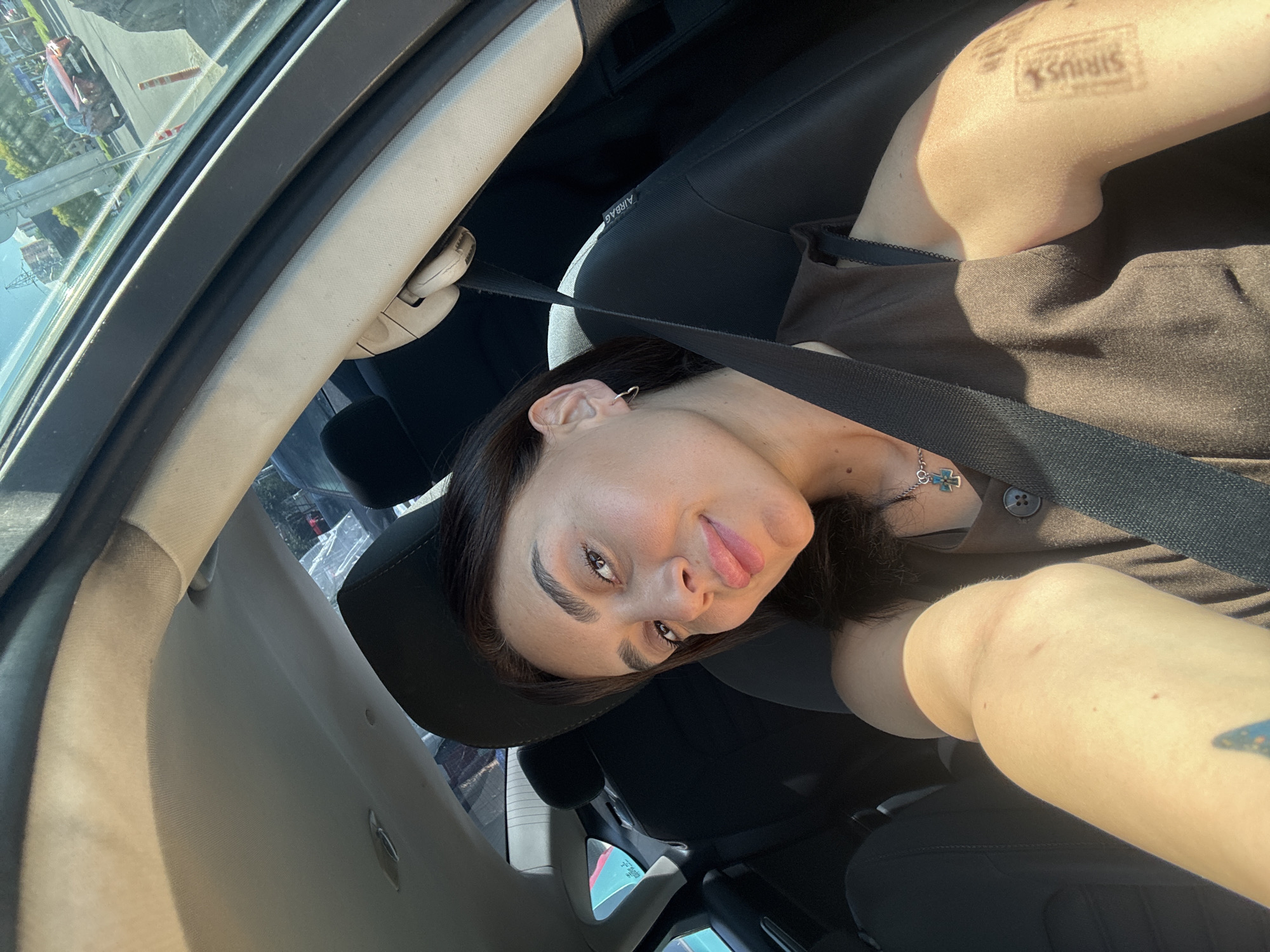Car selfie session parked somewhere in Tbilisi