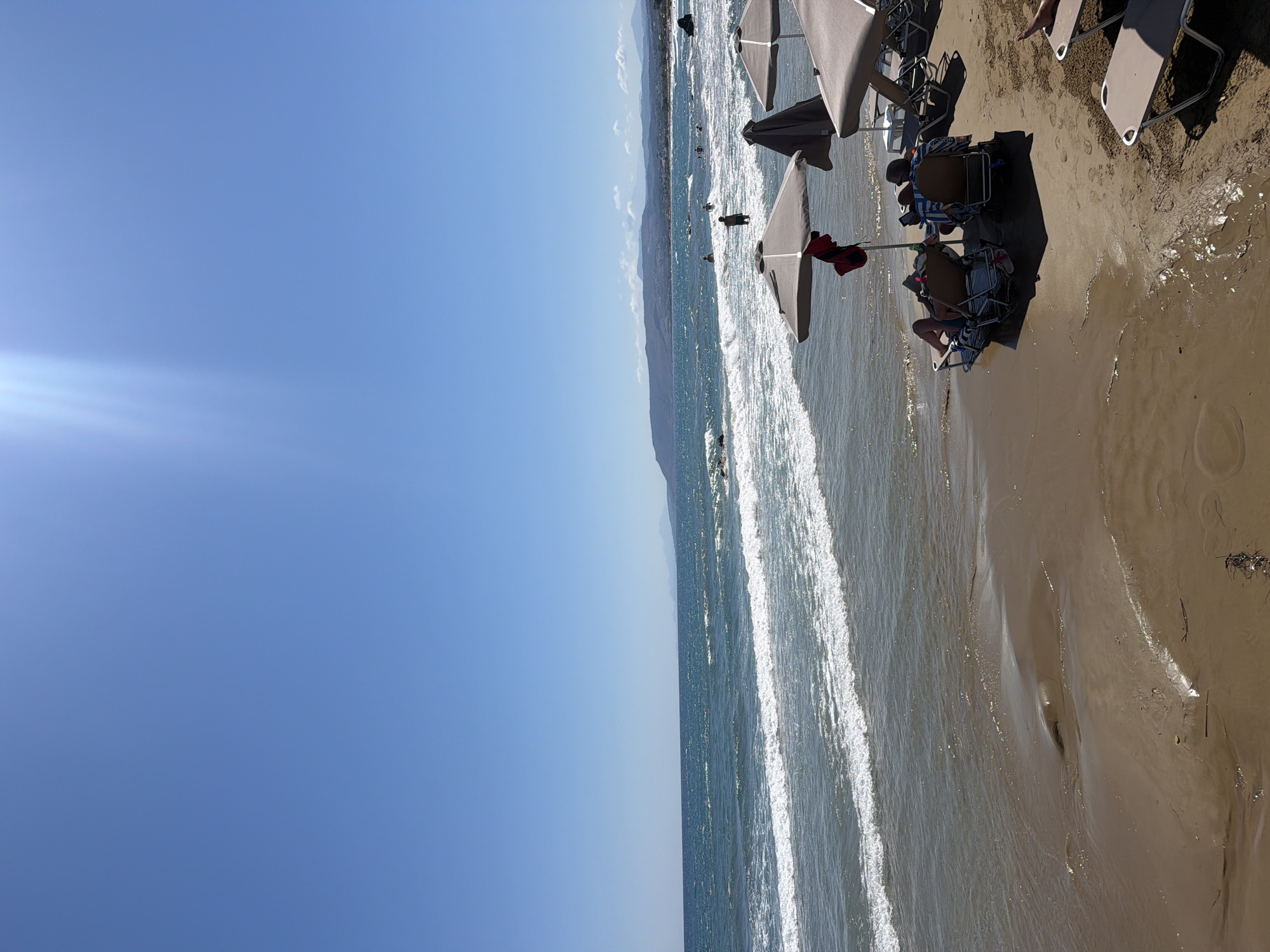 Quiet summer morning at Georgioupoli beach, Crete