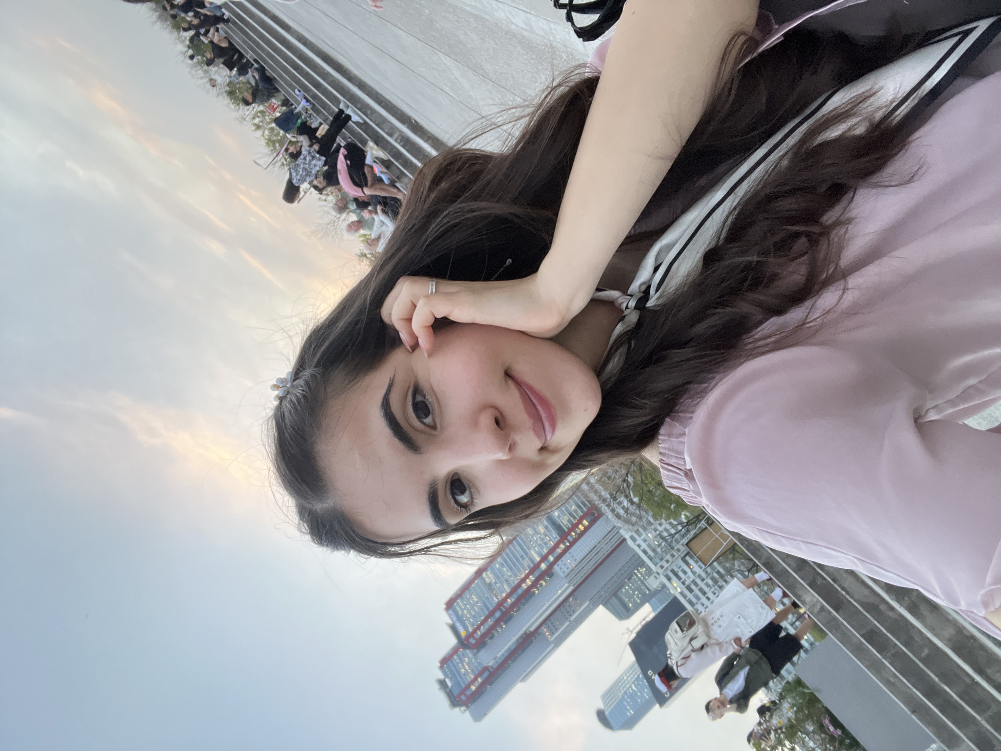 Woman takes selfie in Seoul
