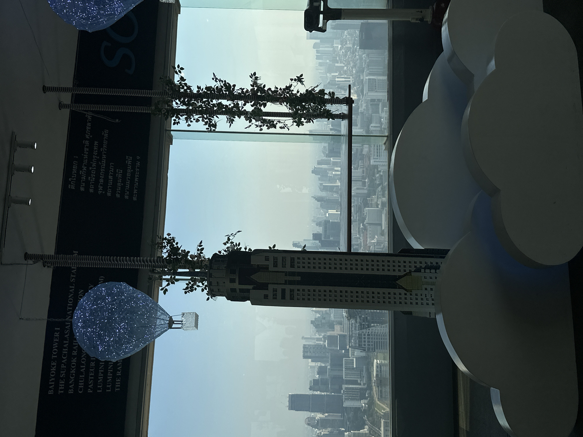 Tourist captures Bangkok skyline views from Baiyoke Tower observation deck