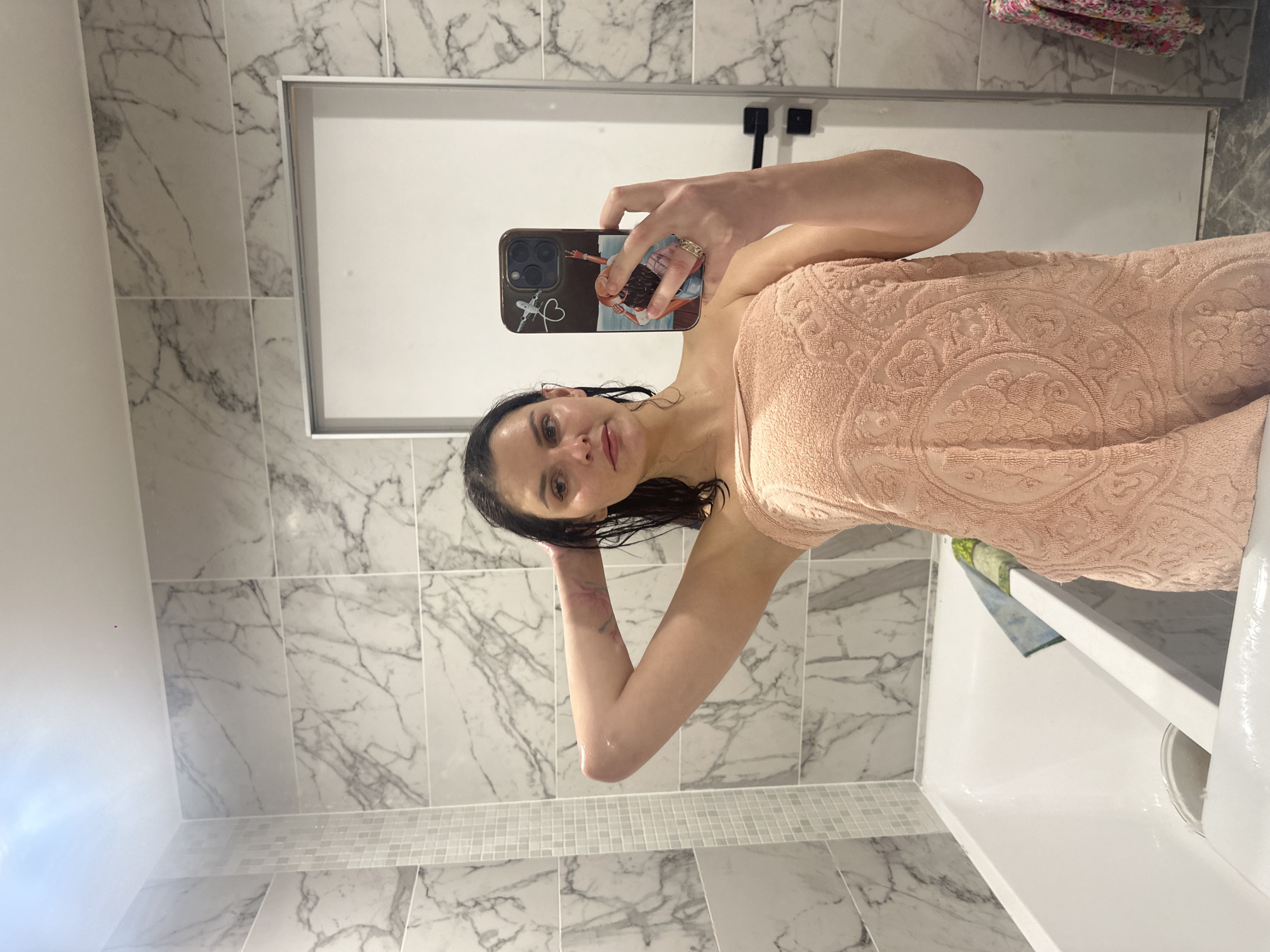 Bathroom selfie session with a few unrelated snapshots mixed in