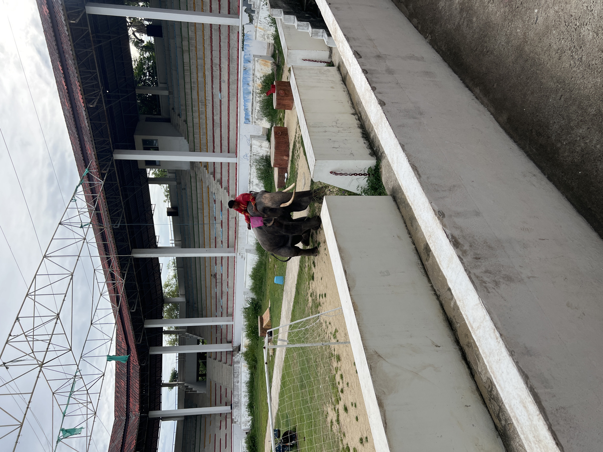 Elephant performance arena and zoo animals in Bang Pu, Thailand