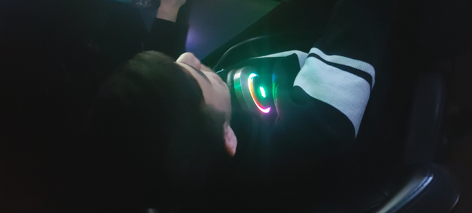 Person spotted wearing rainbow-lit headphones in Tashkent