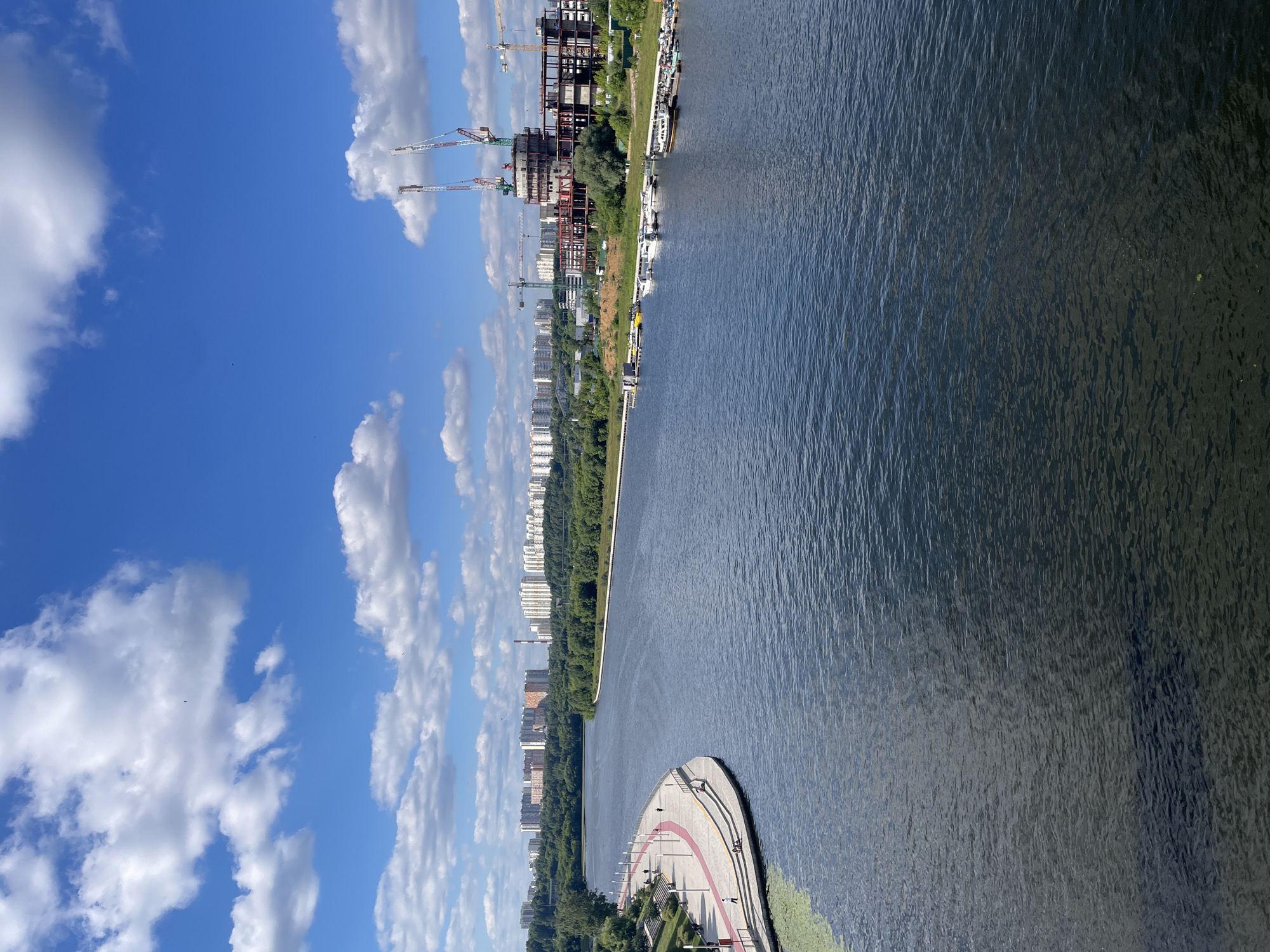 Summer afternoon on the Moscow Canal waterfront in Khimki